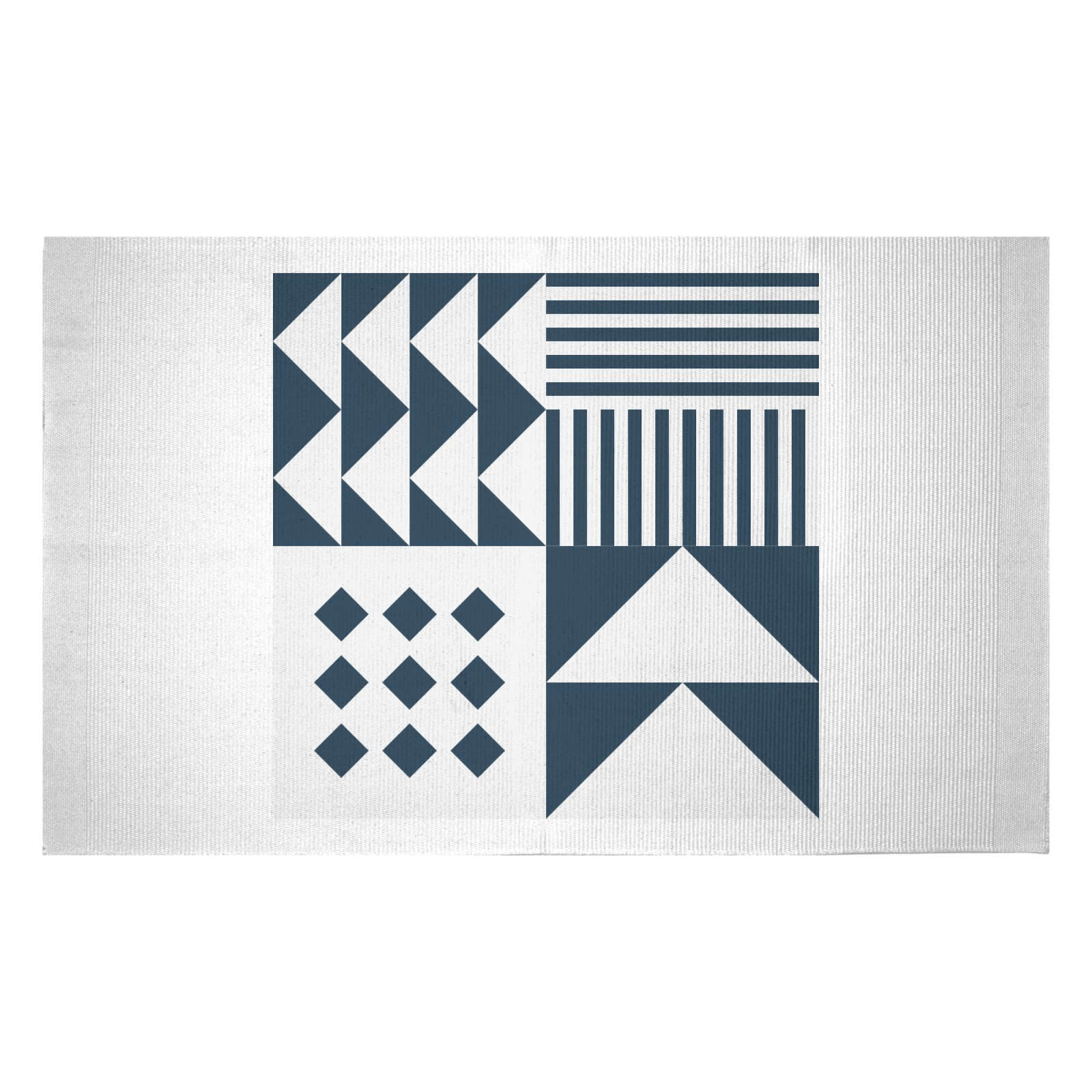 Geometric Retro Woven Rug - Small