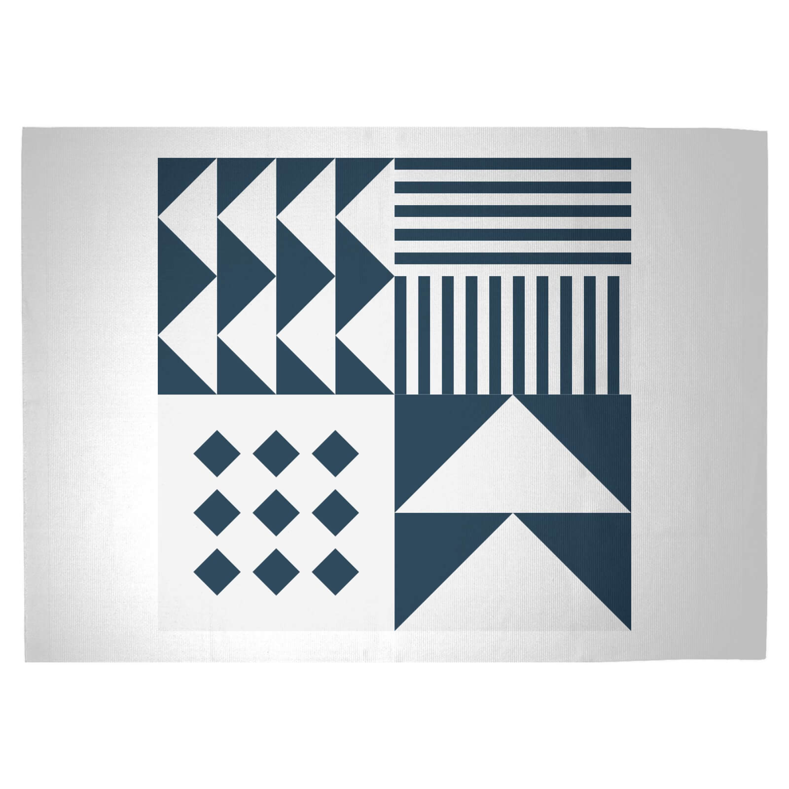 Geometric Retro Woven Rug - Large