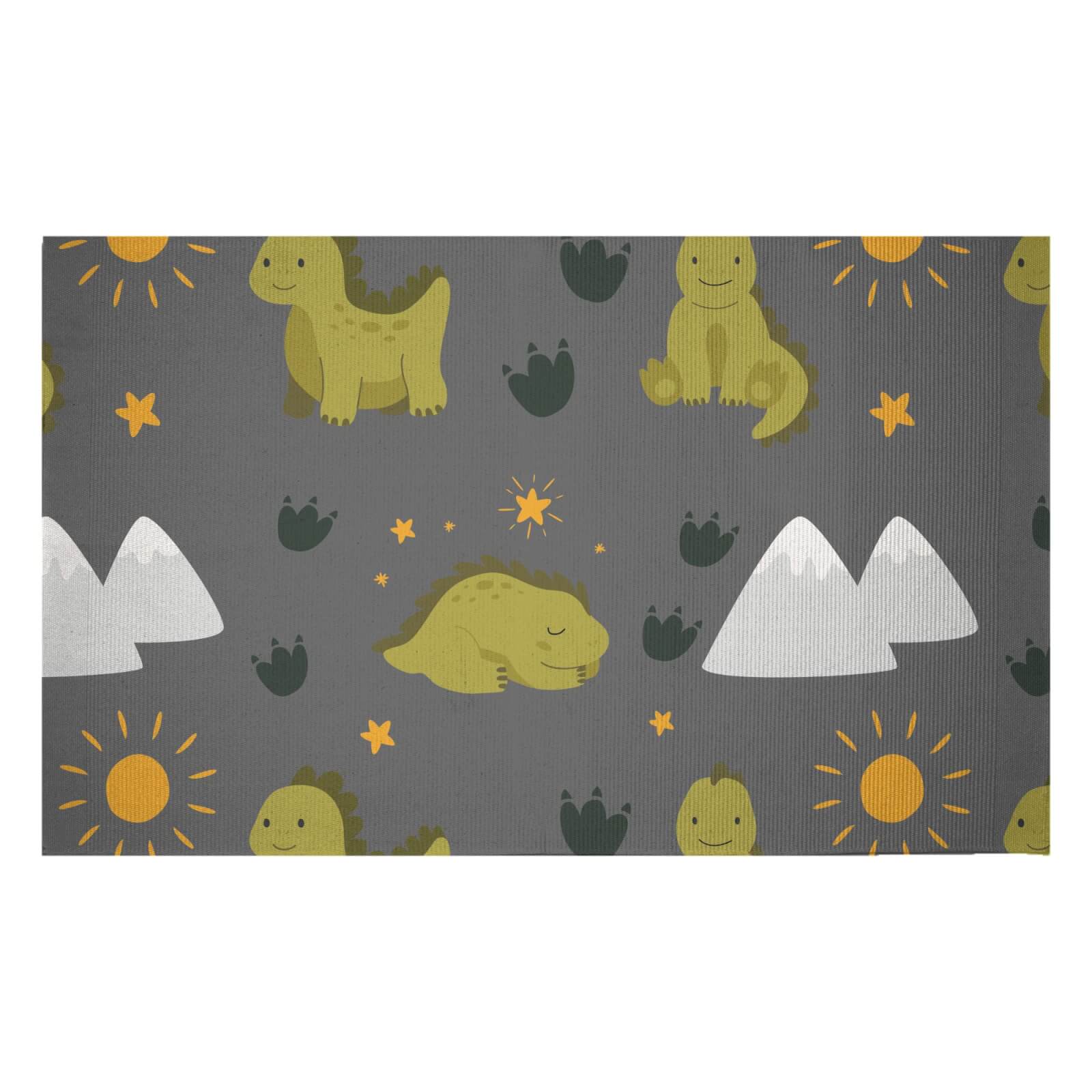 Green Dino Woven Rug - Small