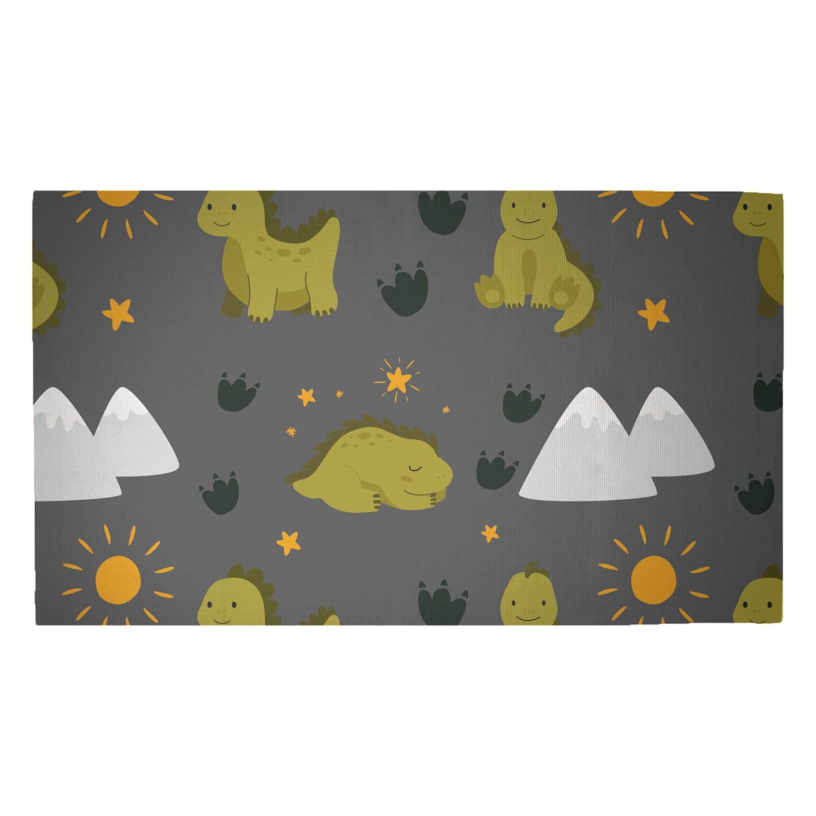 Green Dino Woven Rug - Medium