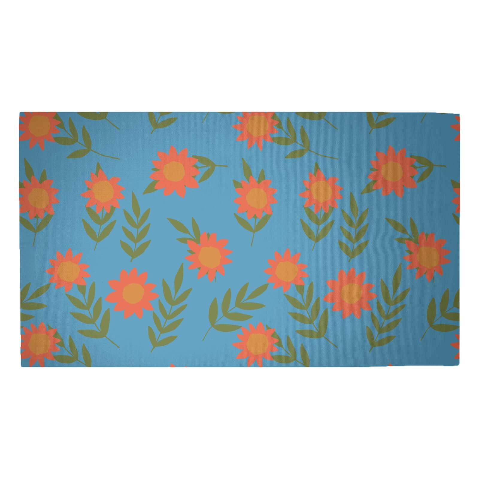 Retro Sunflowers Woven Rug - Medium