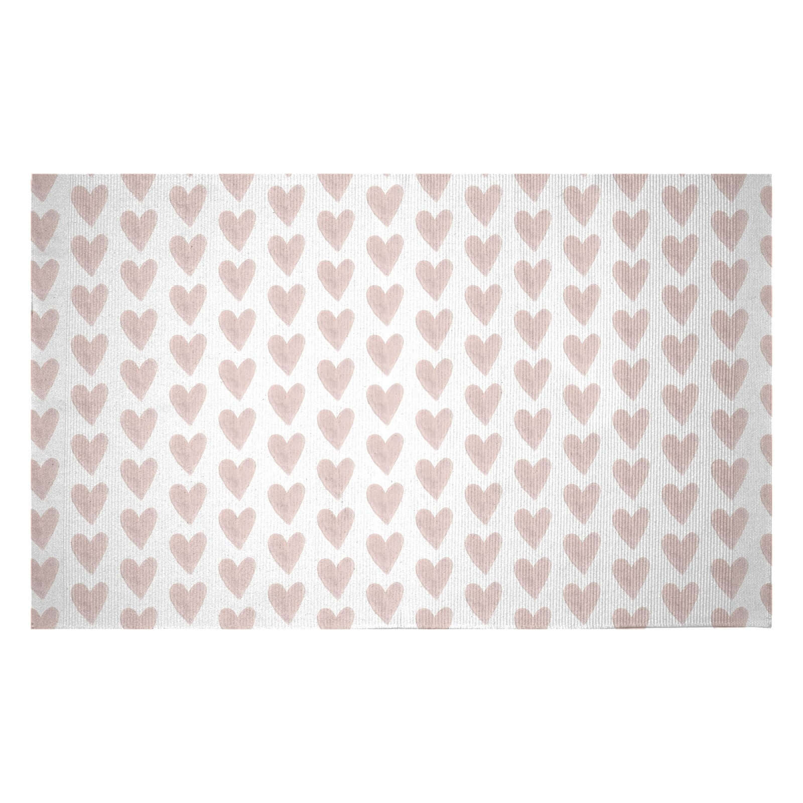 Pink Hearts Woven Rug - Small