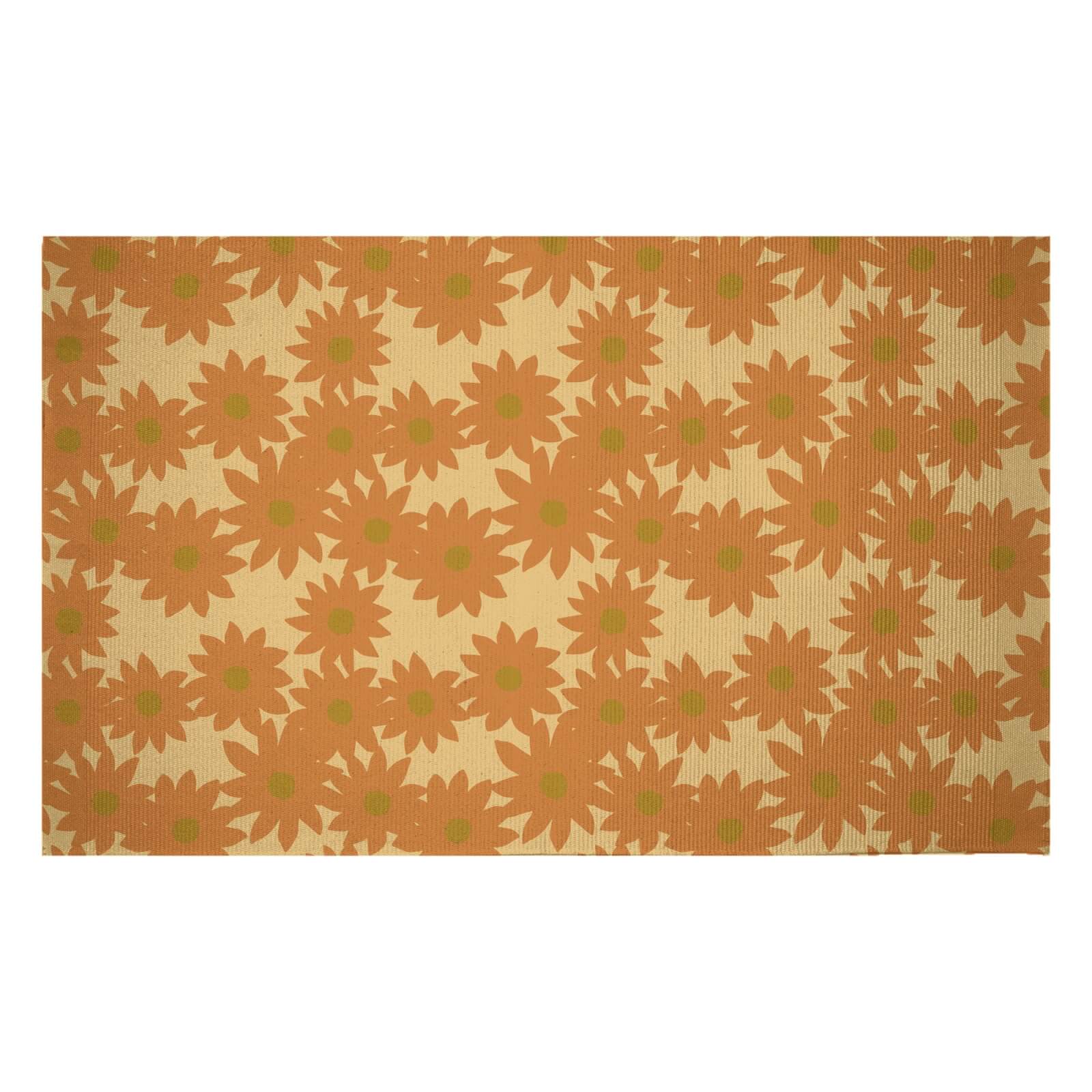 Fuzzy Flowers Woven Rug - Small
