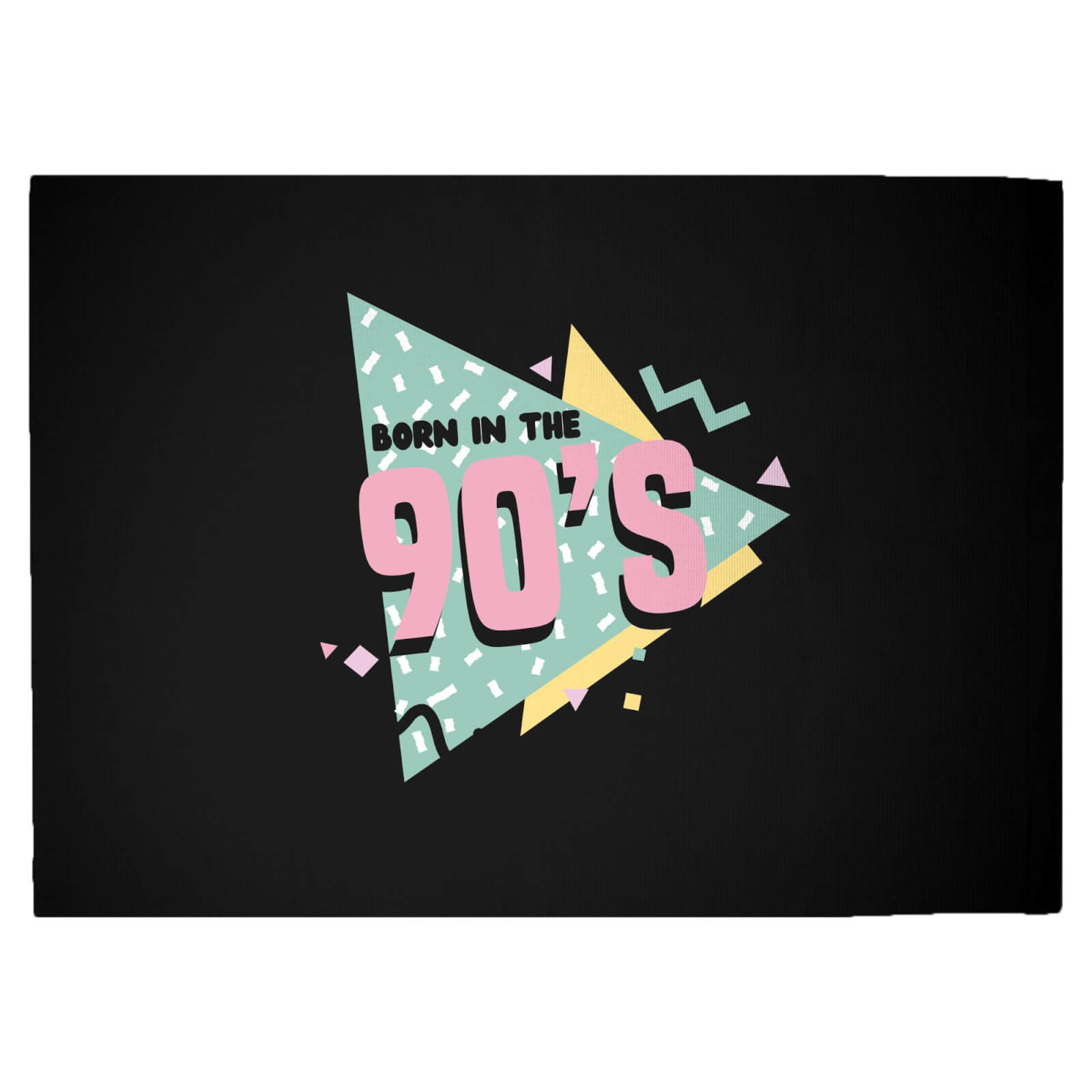 Born In The 90s Graphic Woven Rug - Large