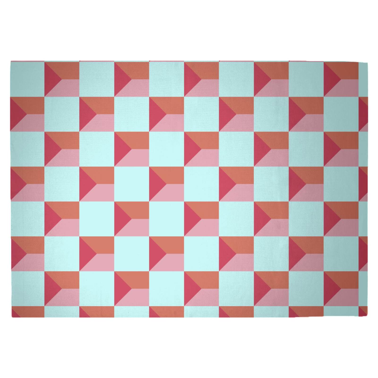 Colourful Check Woven Rug - Large