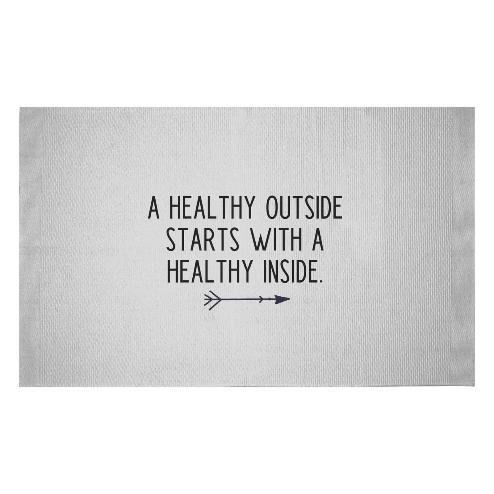 A Healthy Outside Starts With A Healthy Inside Woven Rug - Small