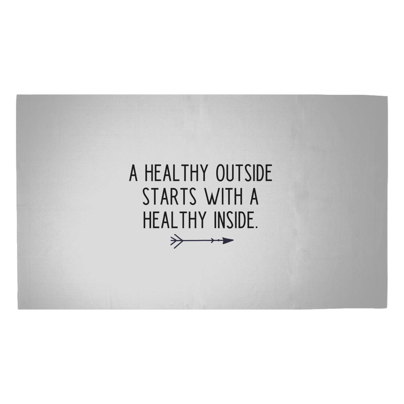 A Healthy Outside Starts With A Healthy Inside Woven Rug - Medium