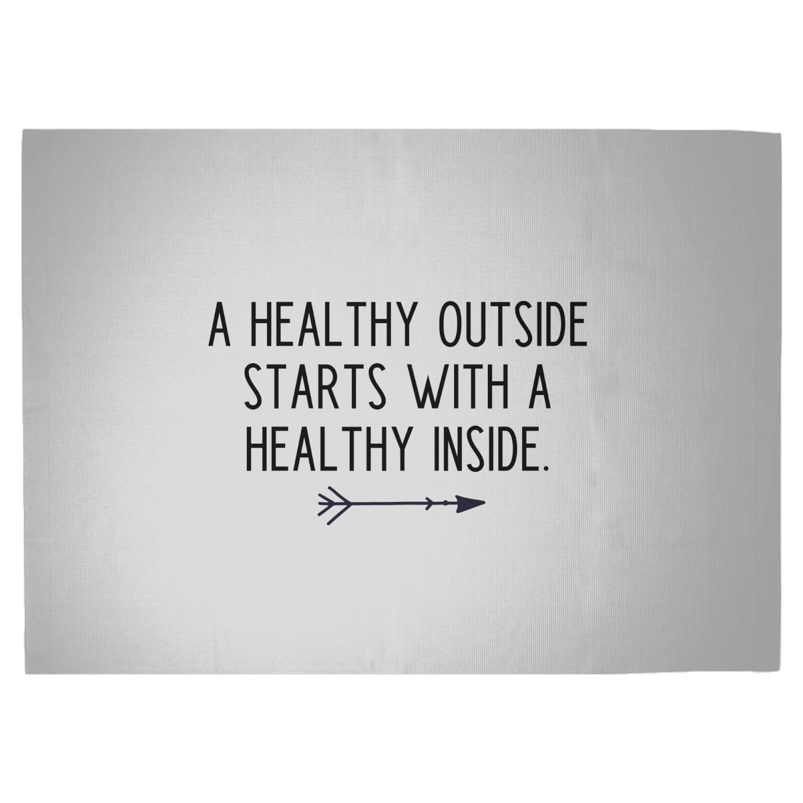 A Healthy Outside Starts With A Healthy Inside Woven Rug - Large