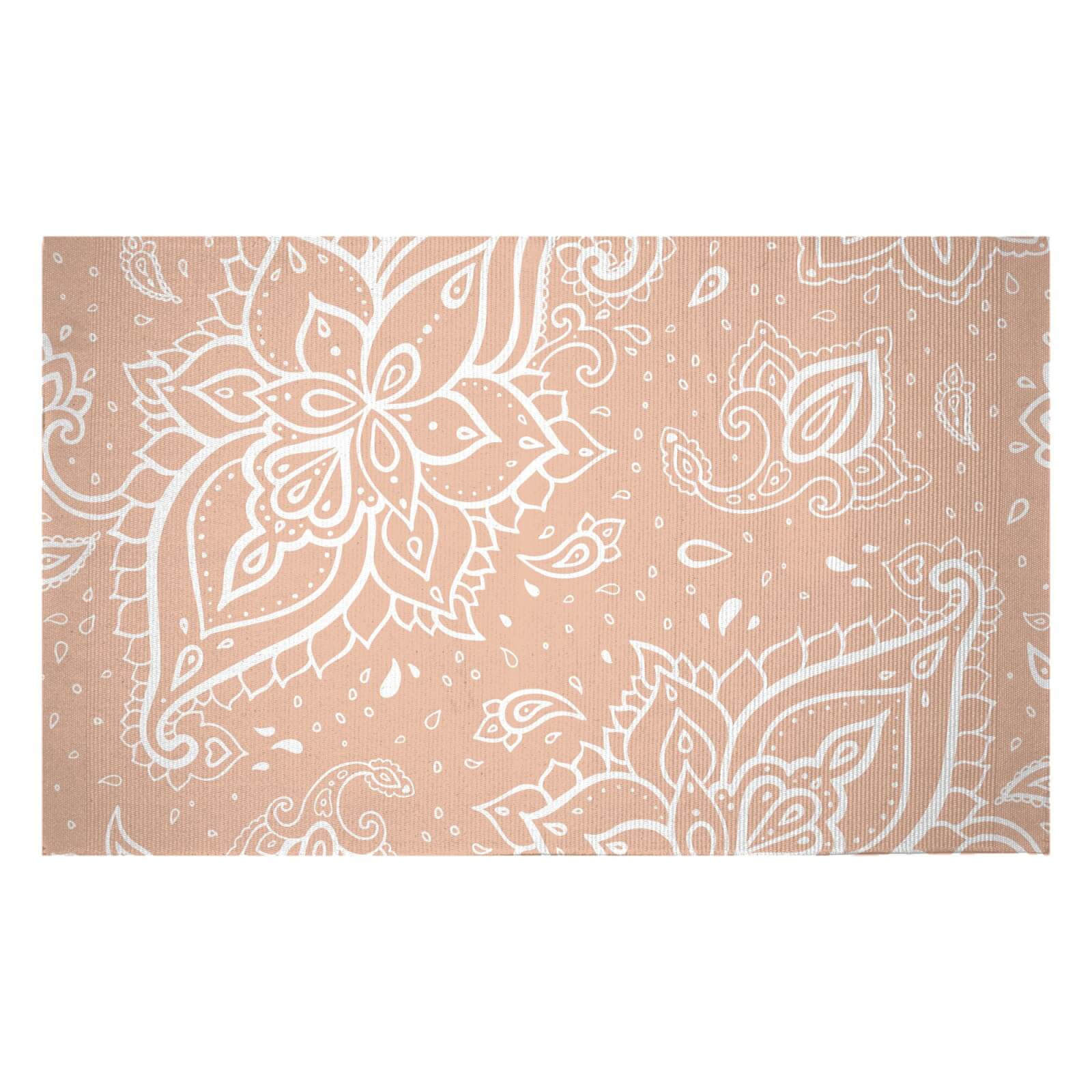 Beige Paisley Woven Rug - Small