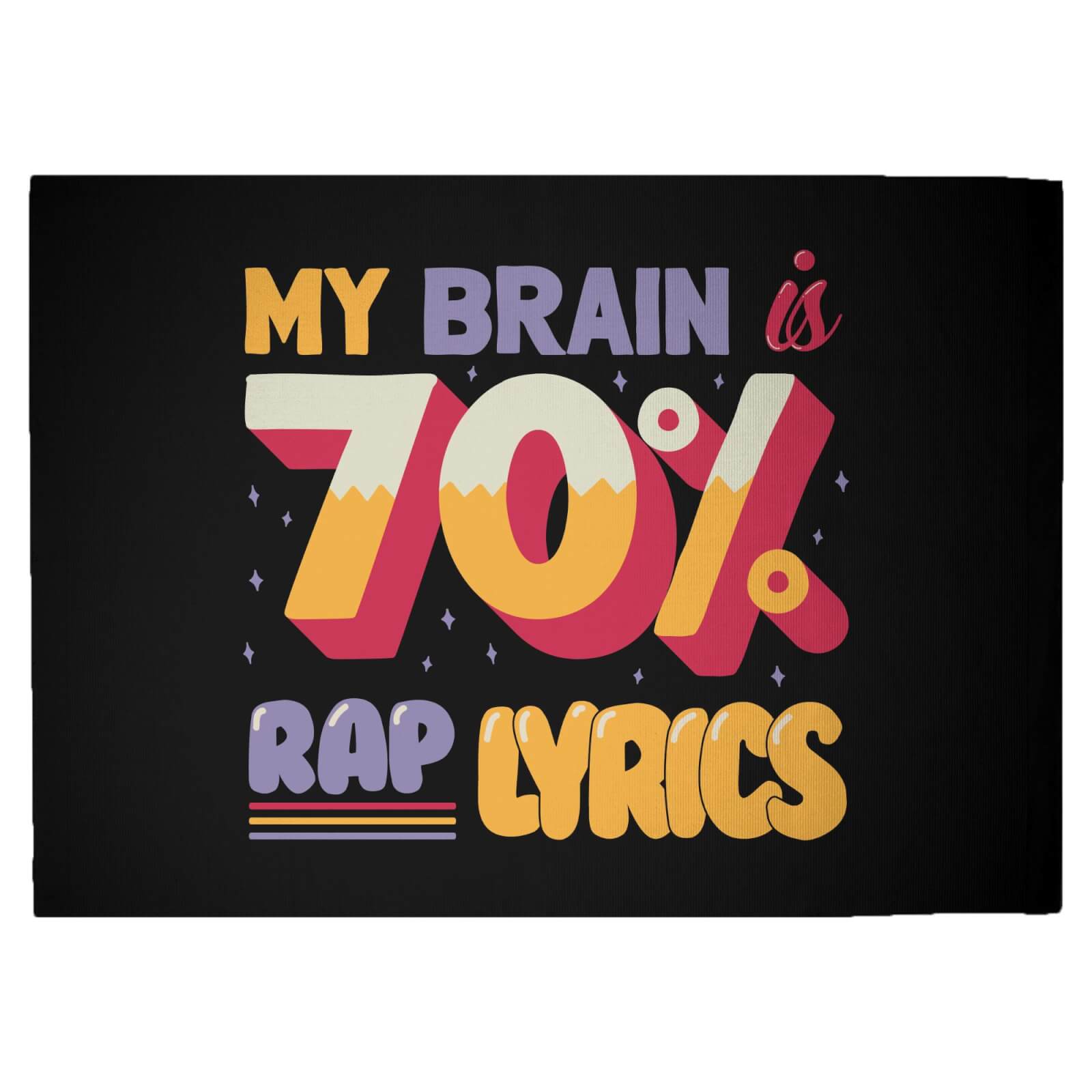 My Brain Is 70% Rap Lyrics Woven Rug - Large