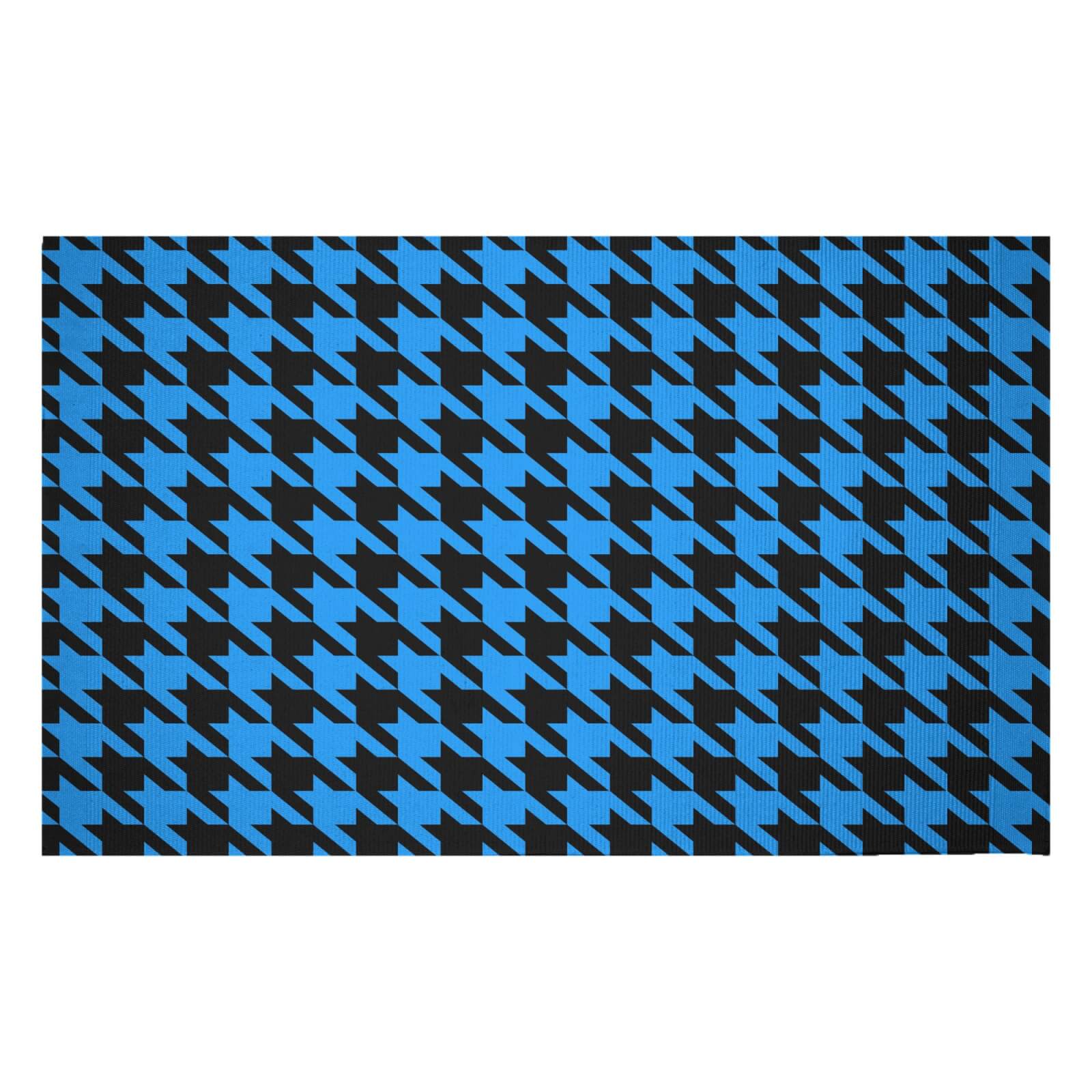 Sky Blue Dogtooth Woven Rug - Small