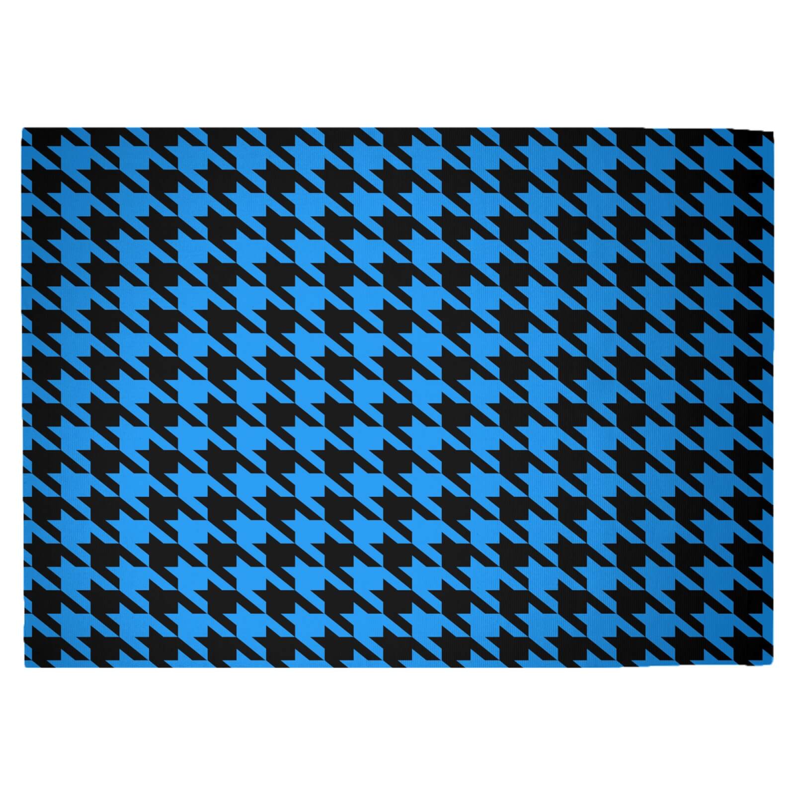 Sky Blue Dogtooth Woven Rug - Large