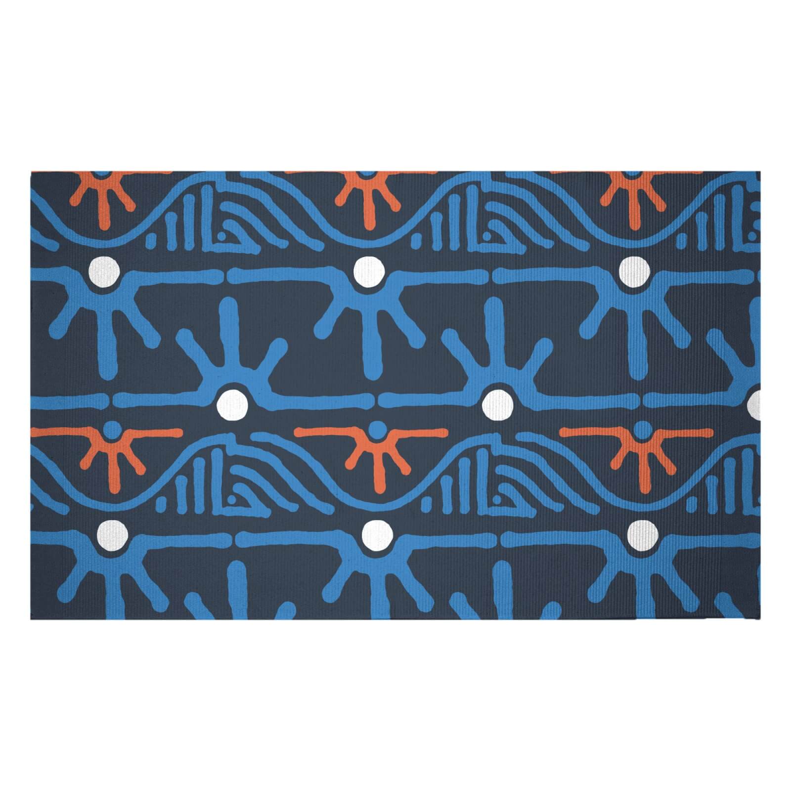 Abstract Tribal Landscape Pattern Woven Rug - Small