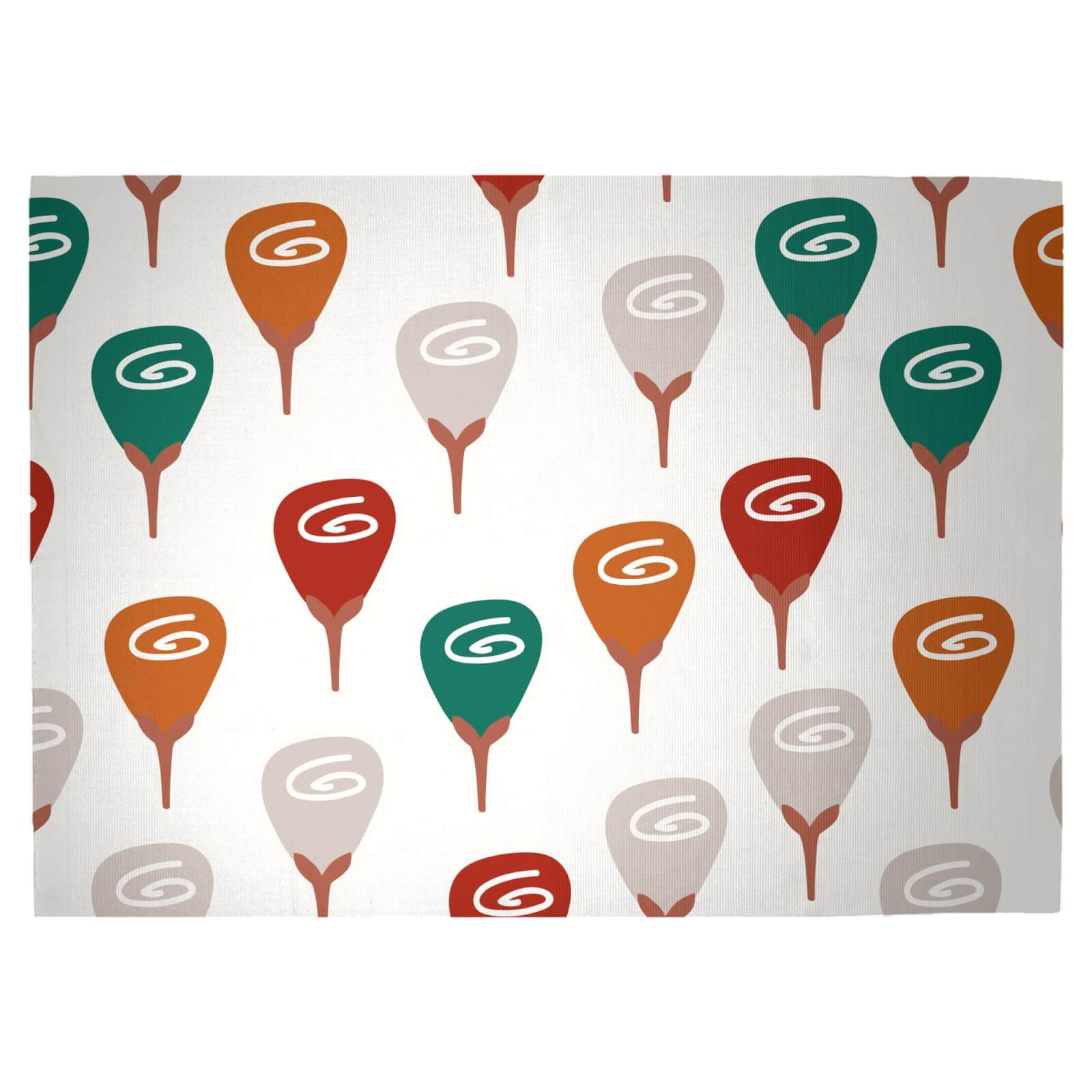 Retro Roses Woven Rug - Large