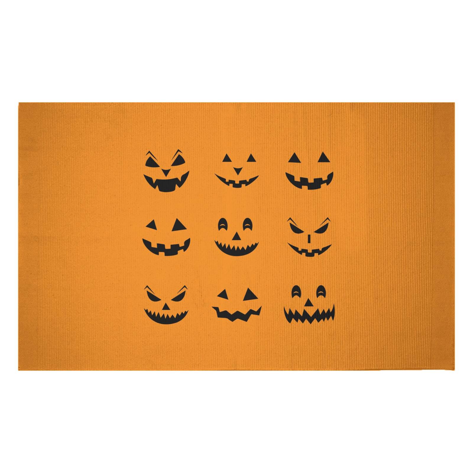 Pumpkin Faces Woven Rug - Small