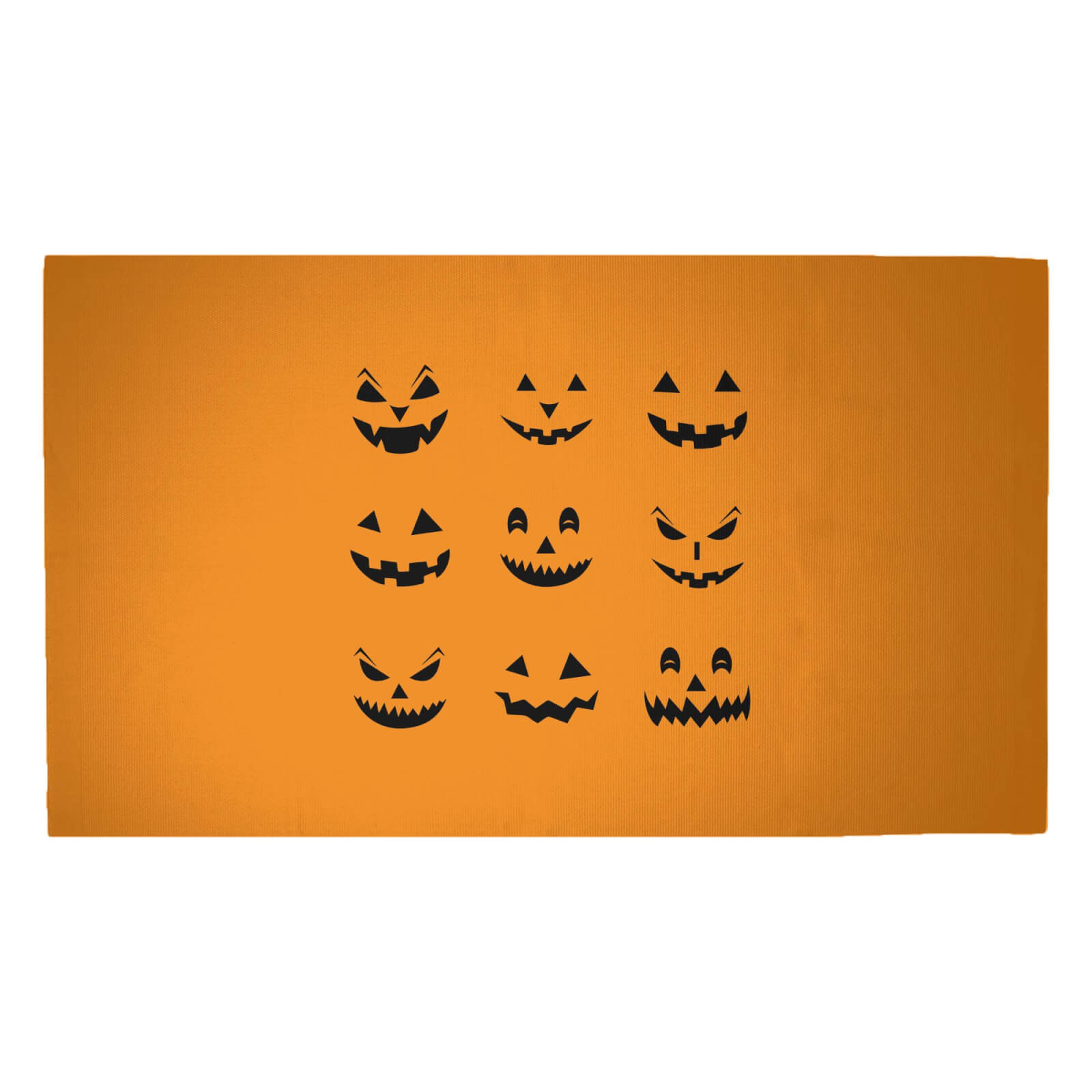 Pumpkin Faces Woven Rug - Medium