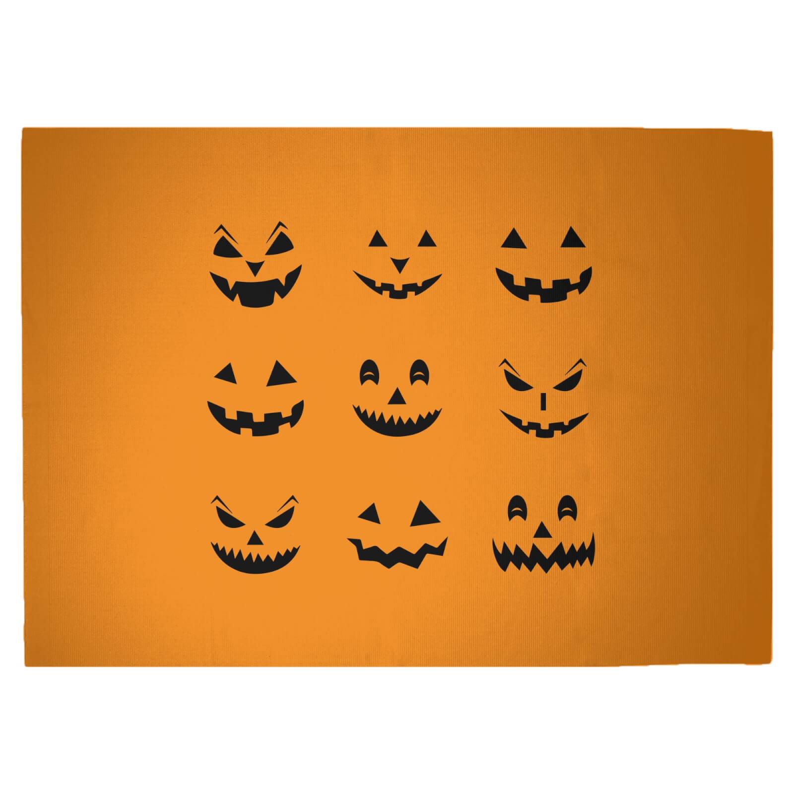 Pumpkin Faces Woven Rug - Large