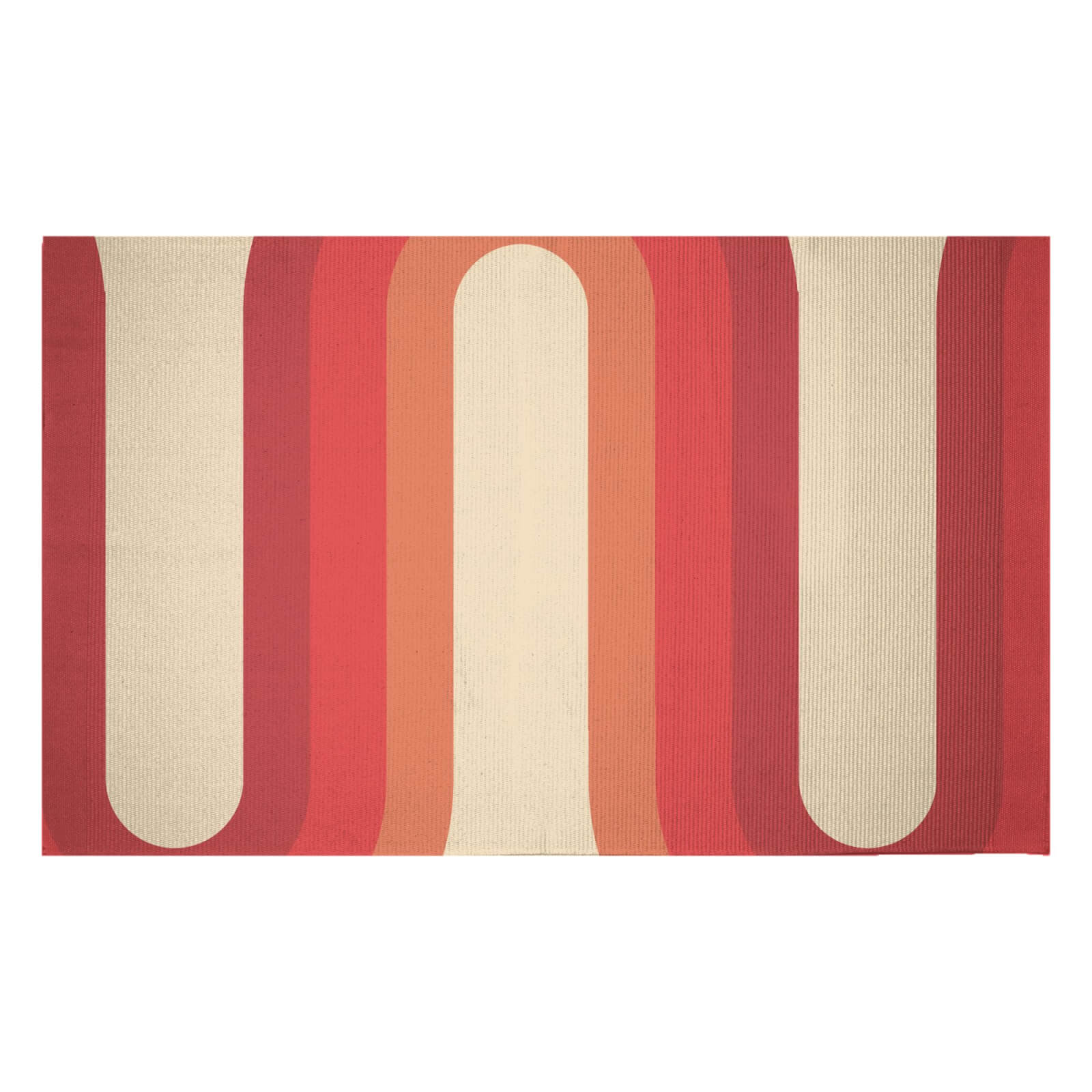 Red Groove Woven Rug - Small