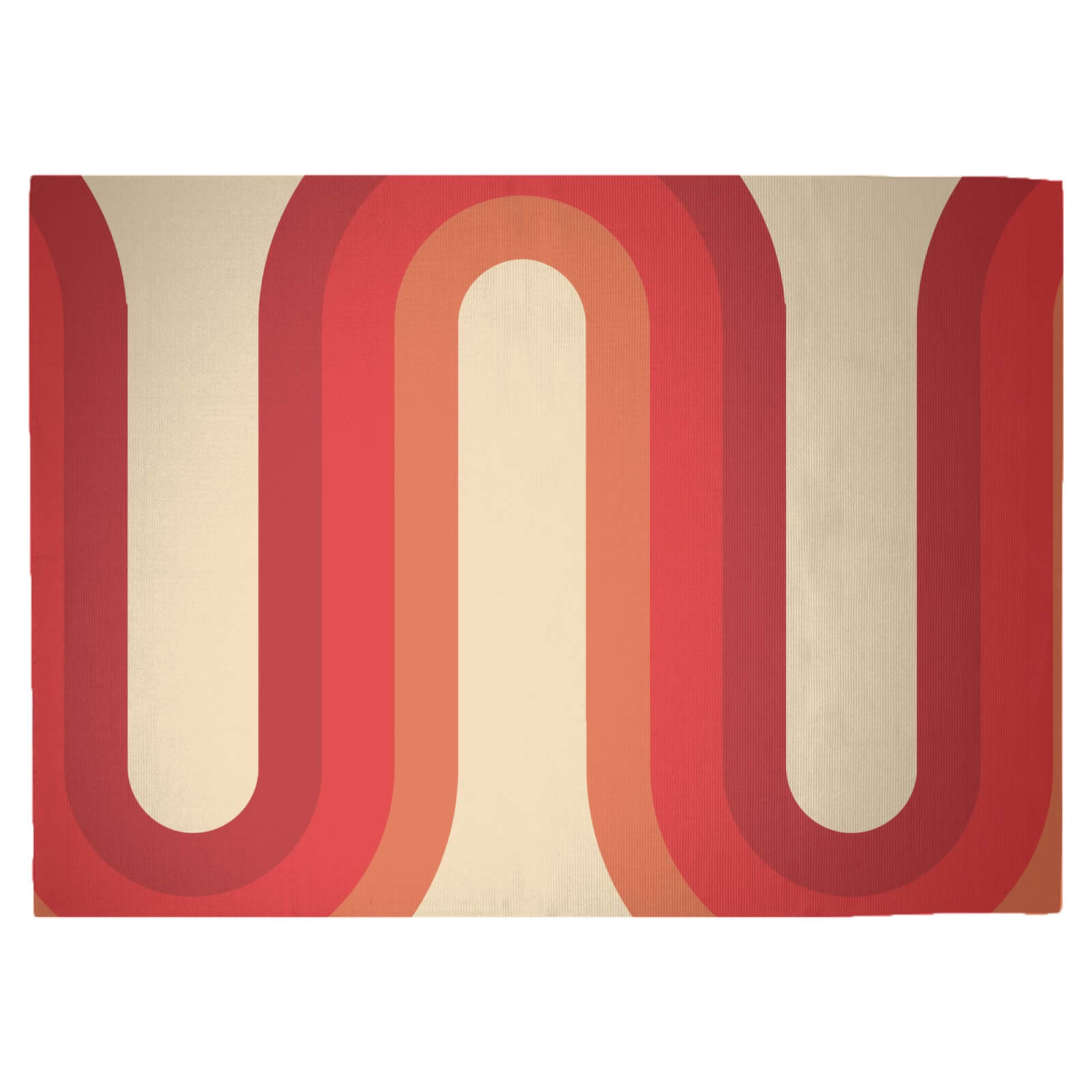 Red Groove Woven Rug - Large