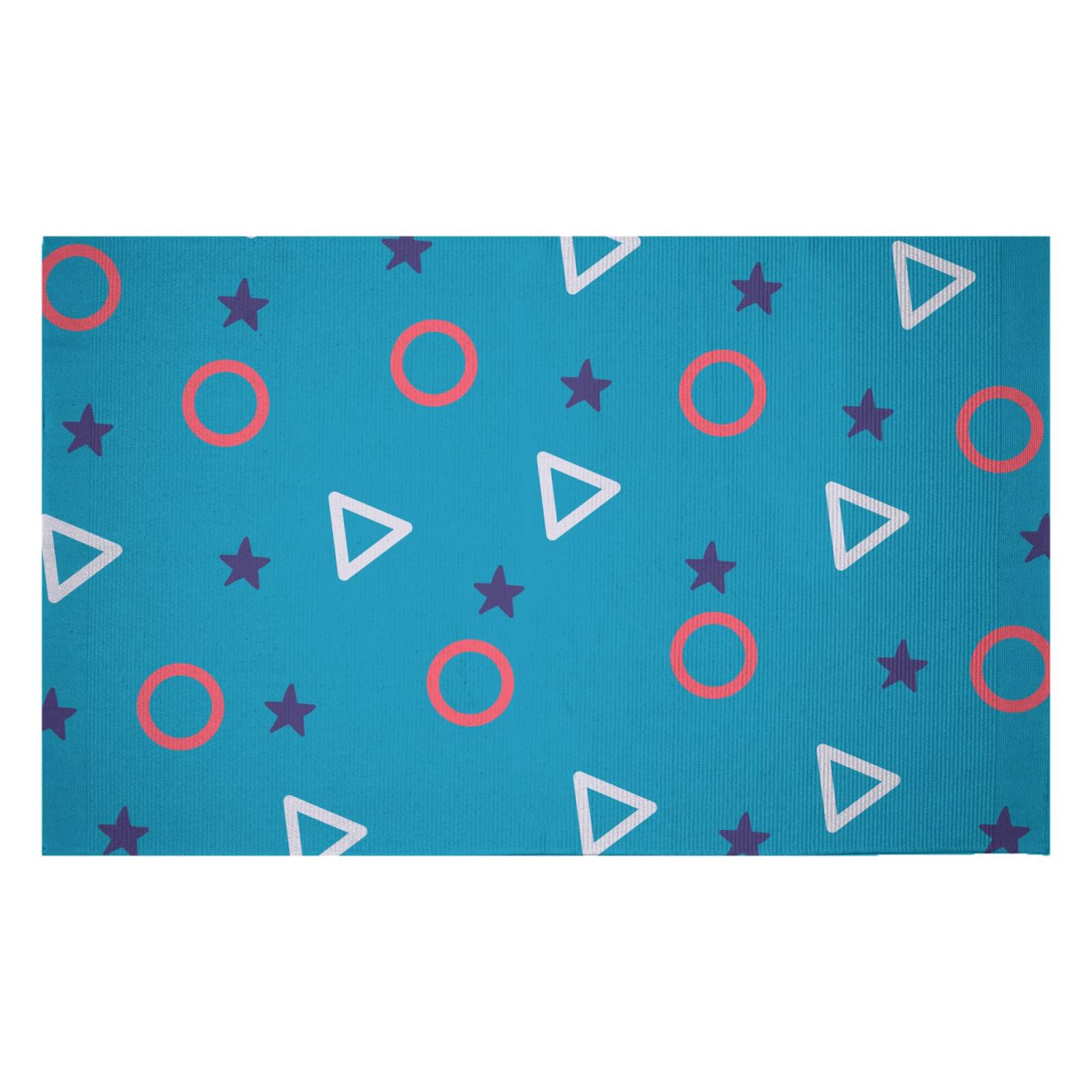 Circles, Triangles And Stars Woven Rug - Small