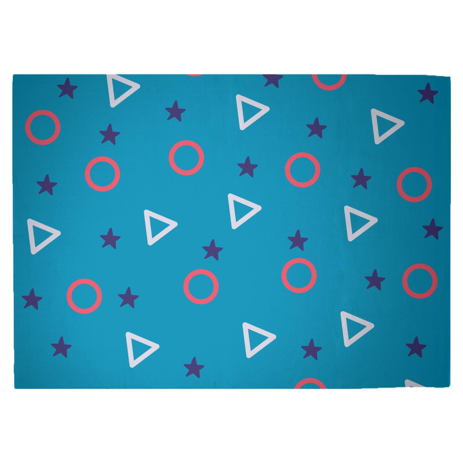 Circles, Triangles And Stars Woven Rug - Large