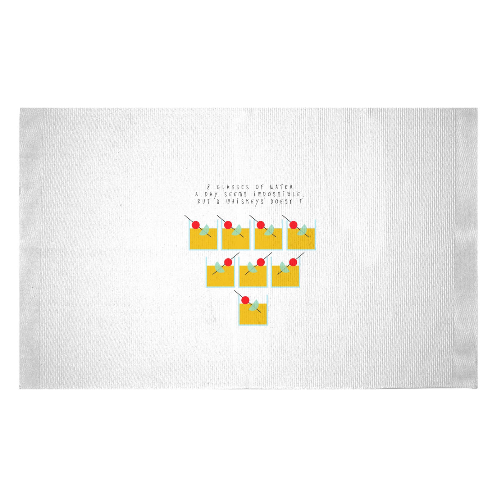 8 Glasses Of Whiskey Woven Rug - Small