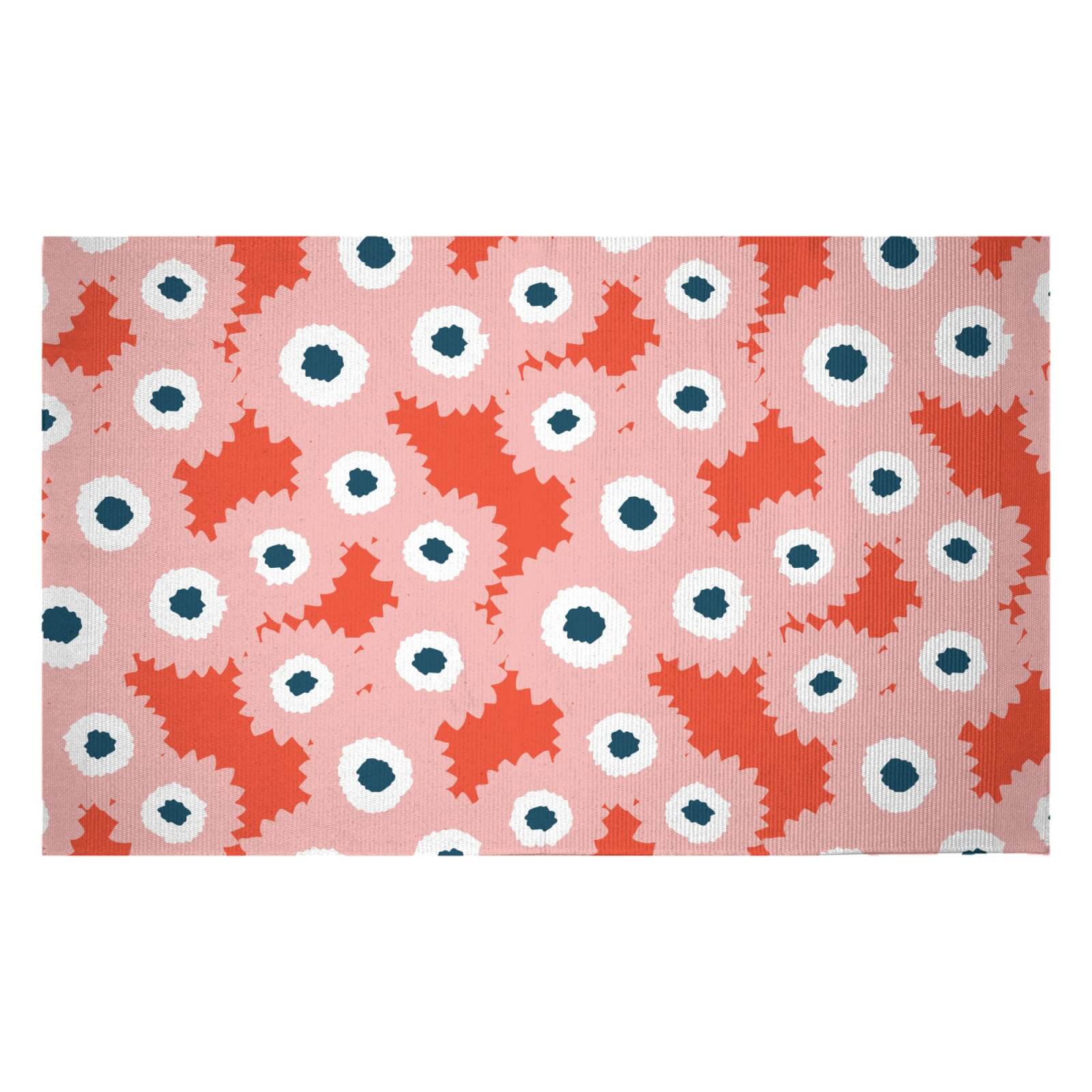 Fuzzy Flowers Woven Rug - Small