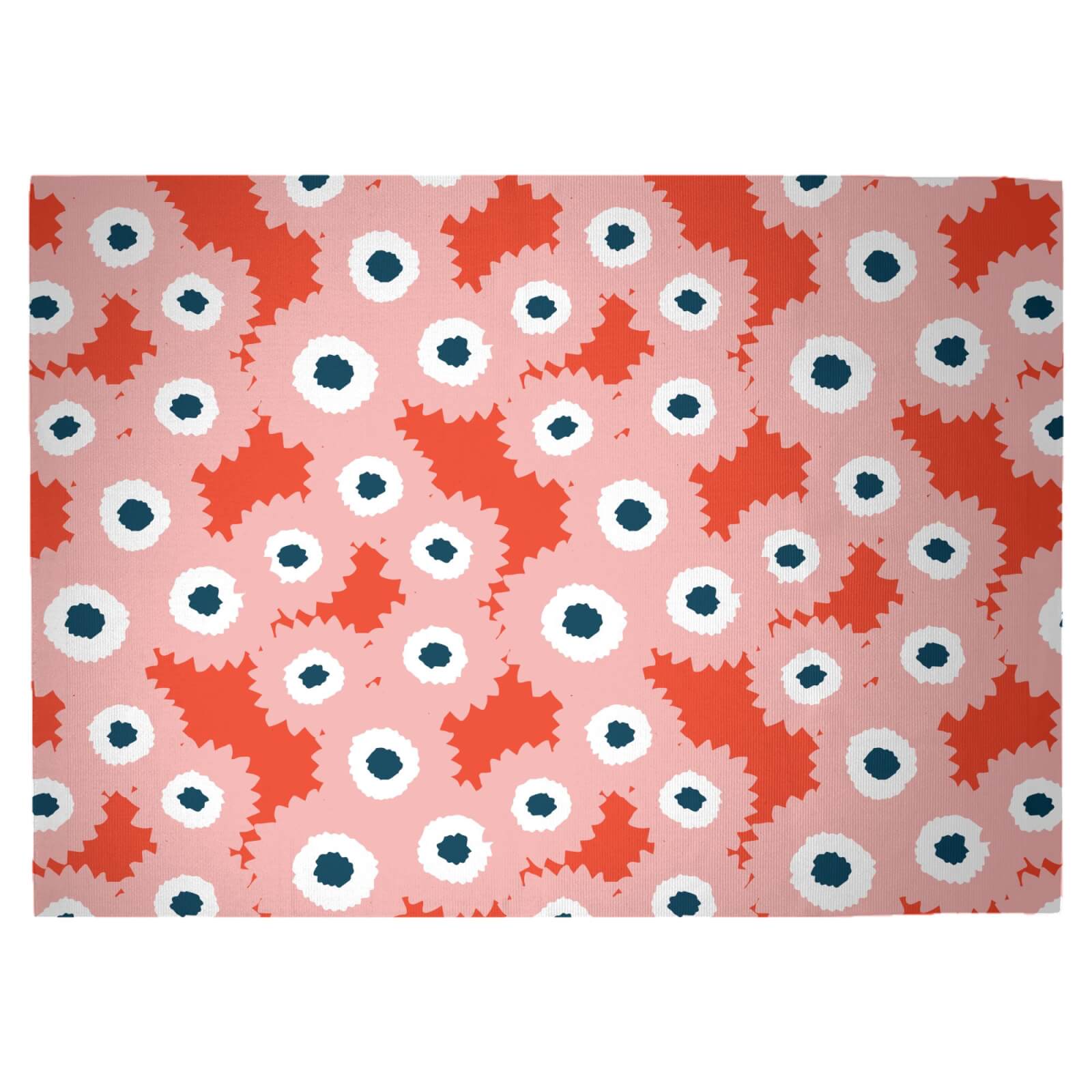 Fuzzy Flowers Woven Rug - Large