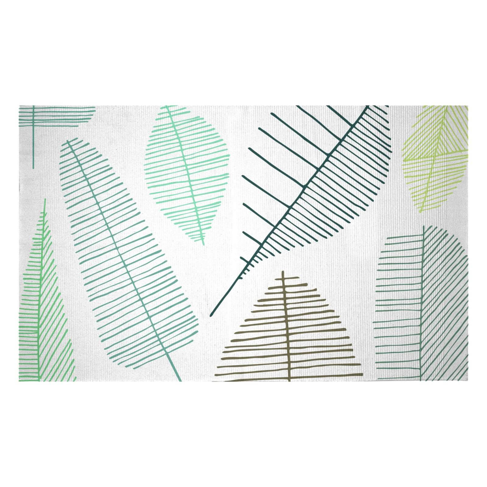 Mixed Leaves Woven Rug - Small