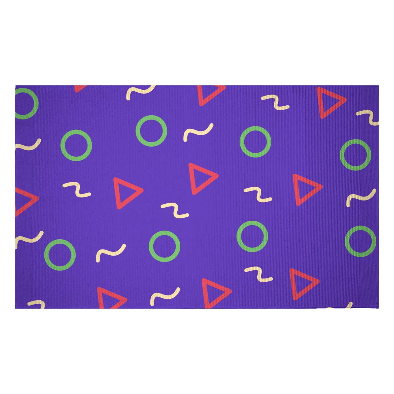 Circles, Triangles And Squiggles Woven Rug - Small