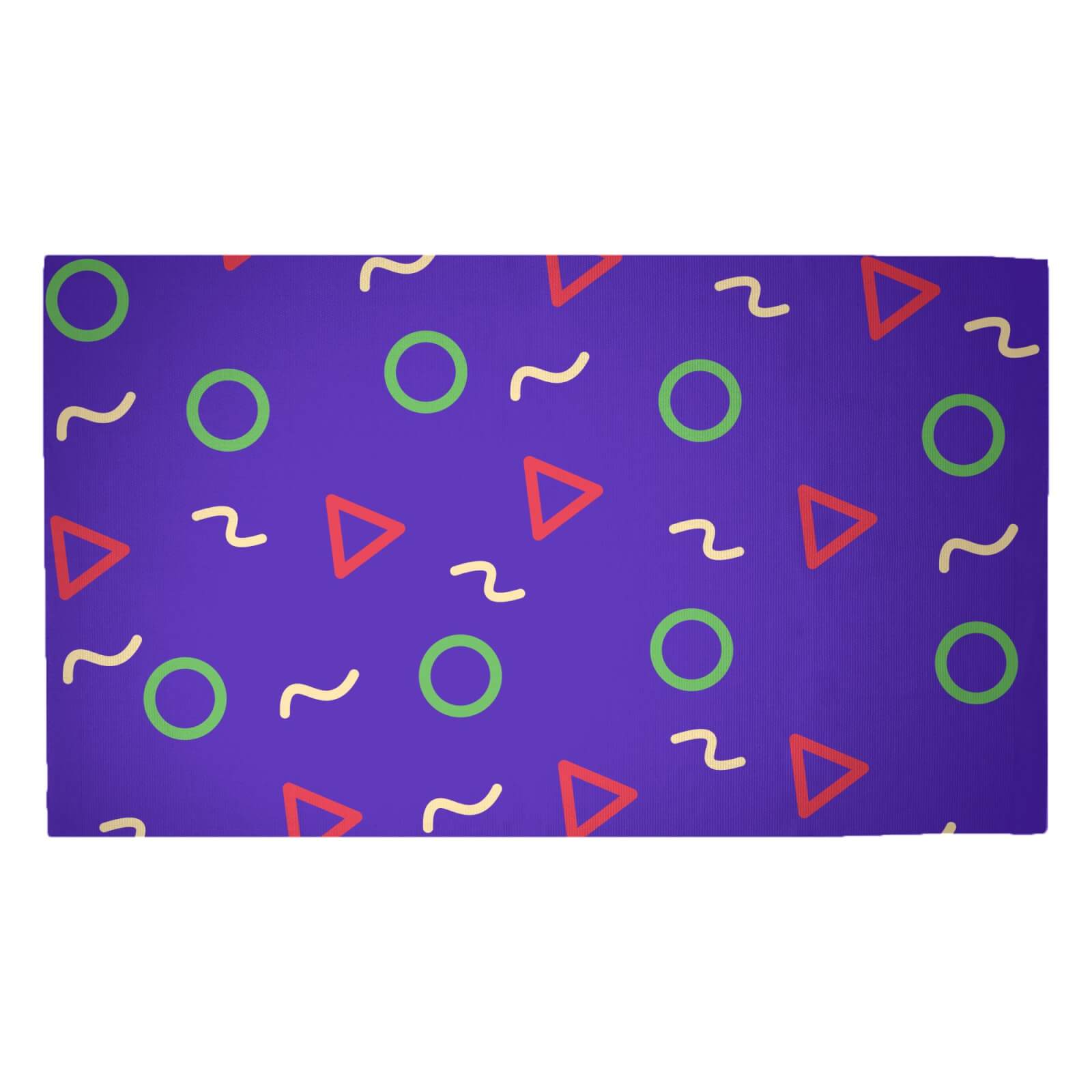 Circles, Triangles And Squiggles Woven Rug - Medium