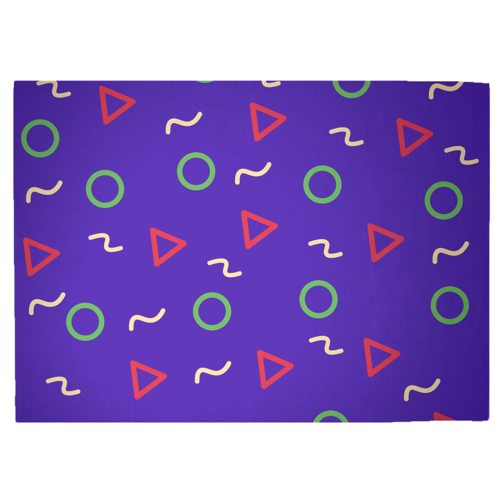Circles, Triangles And Squiggles Woven Rug - Large