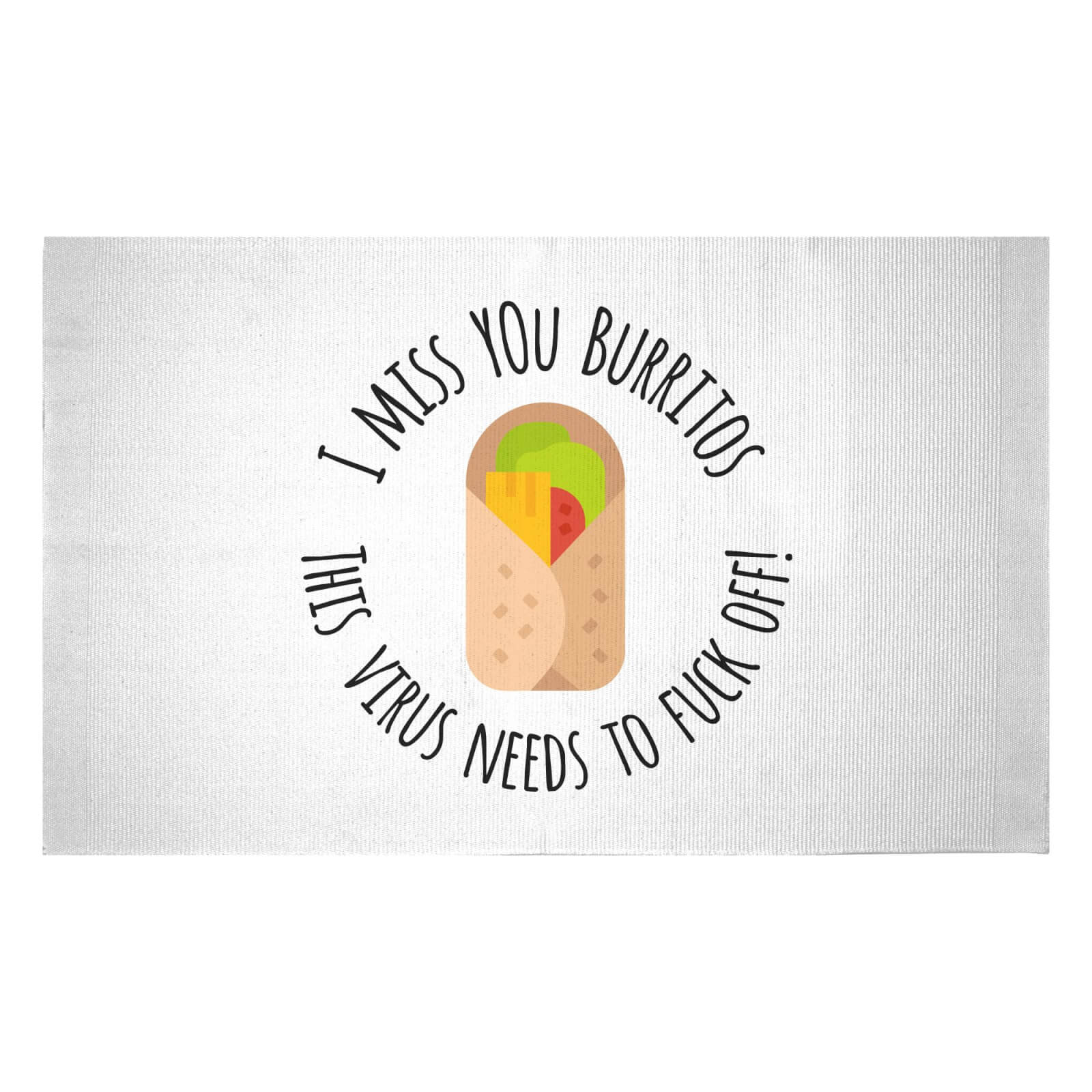 I Miss You Burritos Woven Rug - Small
