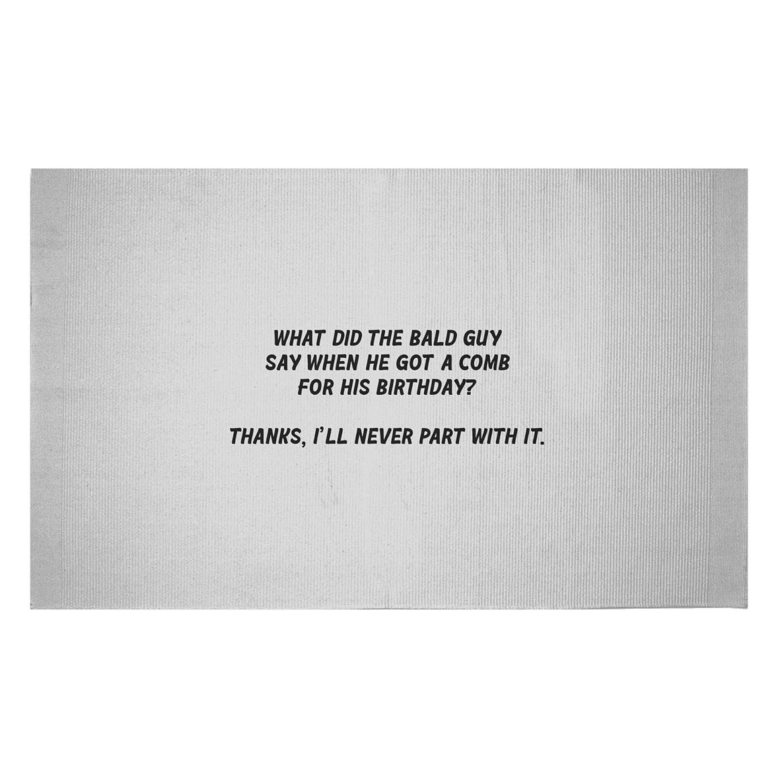 Bald Guy Joke Woven Rug - Small