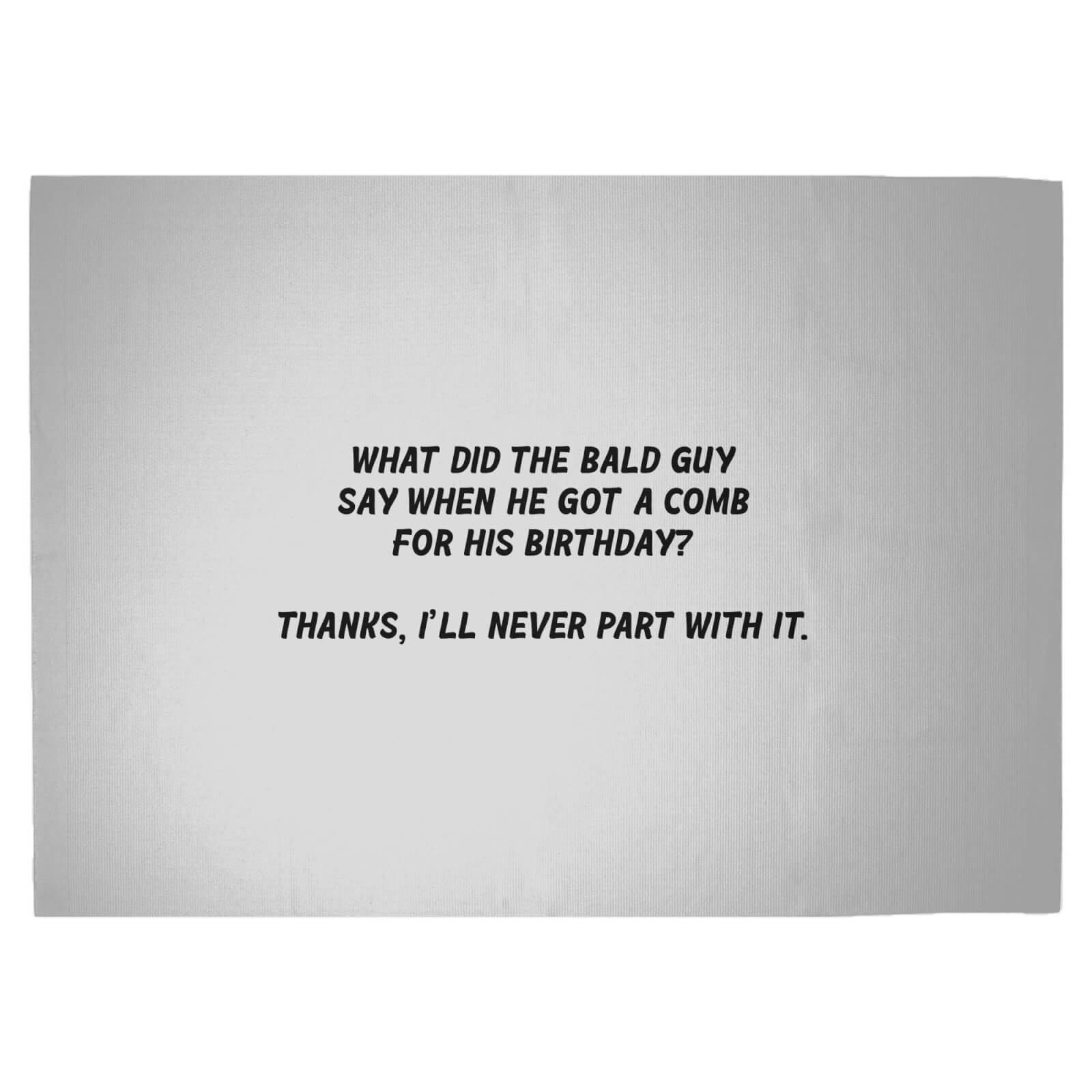 Bald Guy Joke Woven Rug - Large