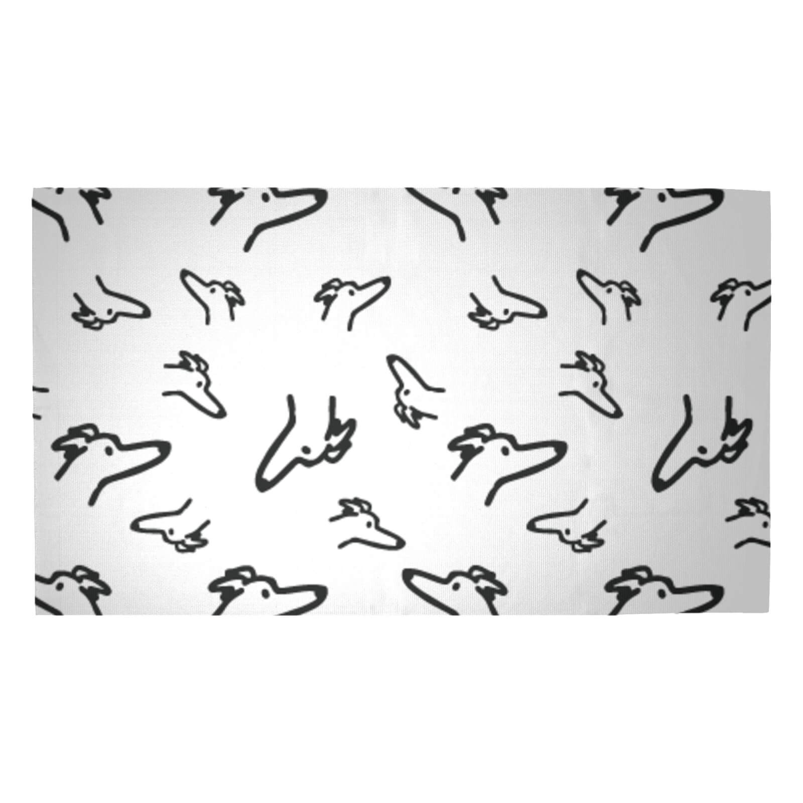 Line Art Dog Pattern Woven Rug - Medium