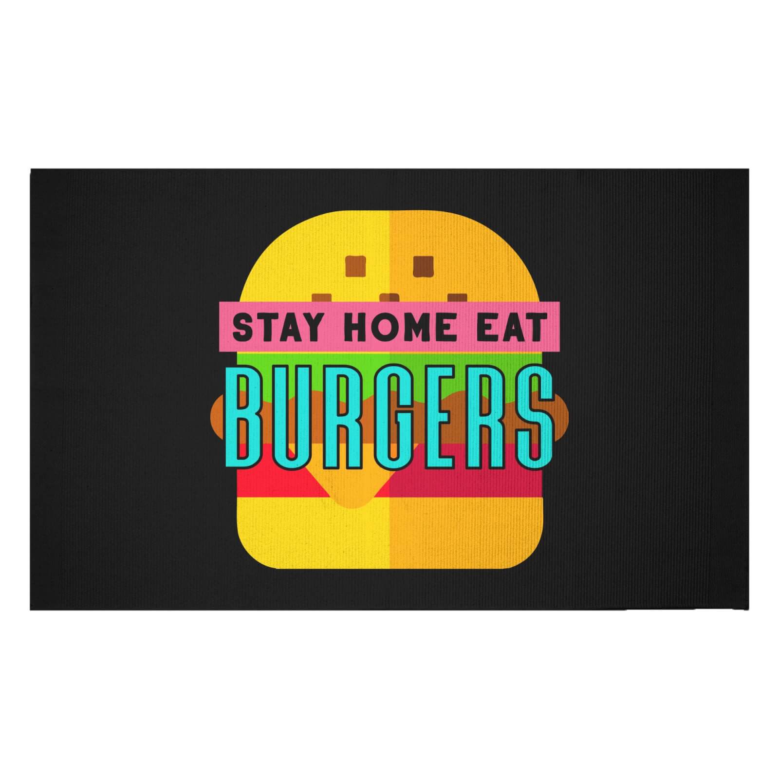 Stay Home Eat Burgers Woven Rug - Small