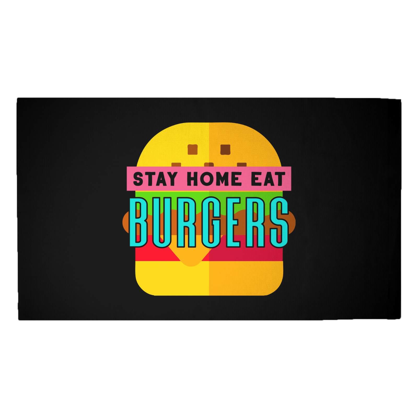 Stay Home Eat Burgers Woven Rug - Medium
