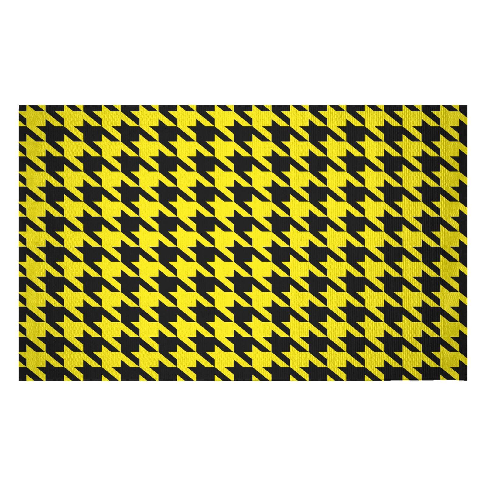 Yellow Dogtooth Woven Rug - Small