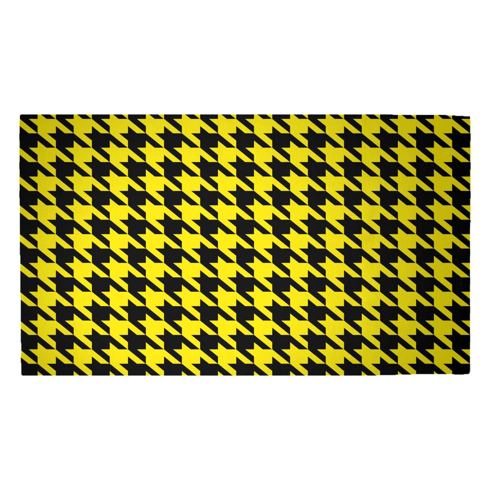 Yellow Dogtooth Woven Rug - Medium