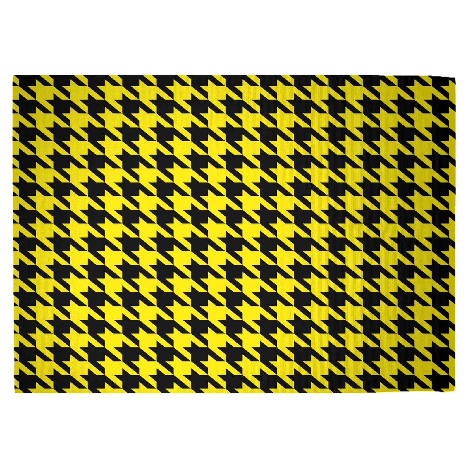 Yellow Dogtooth Woven Rug - Large