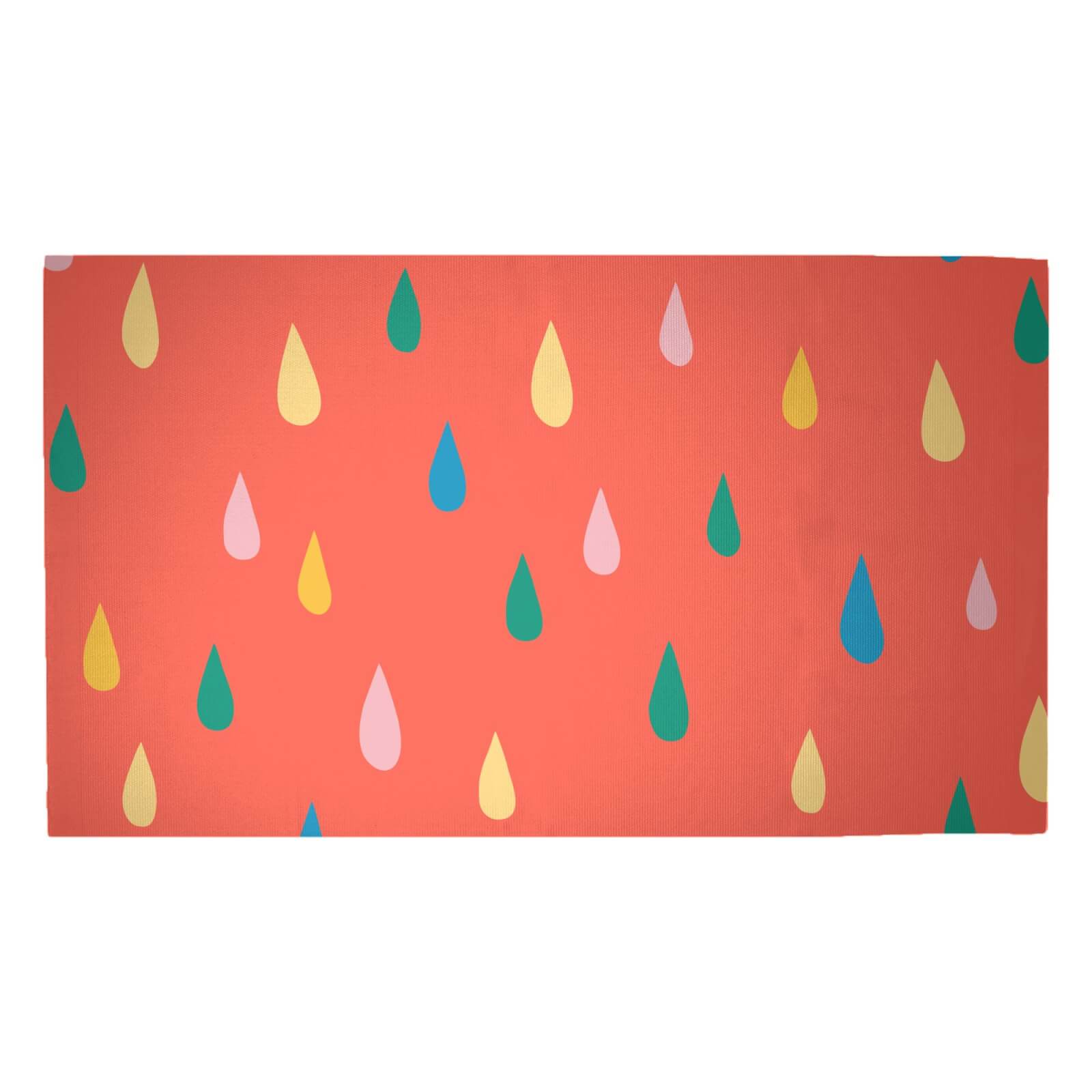 Rainbow Rain Drops Woven Rug - Medium