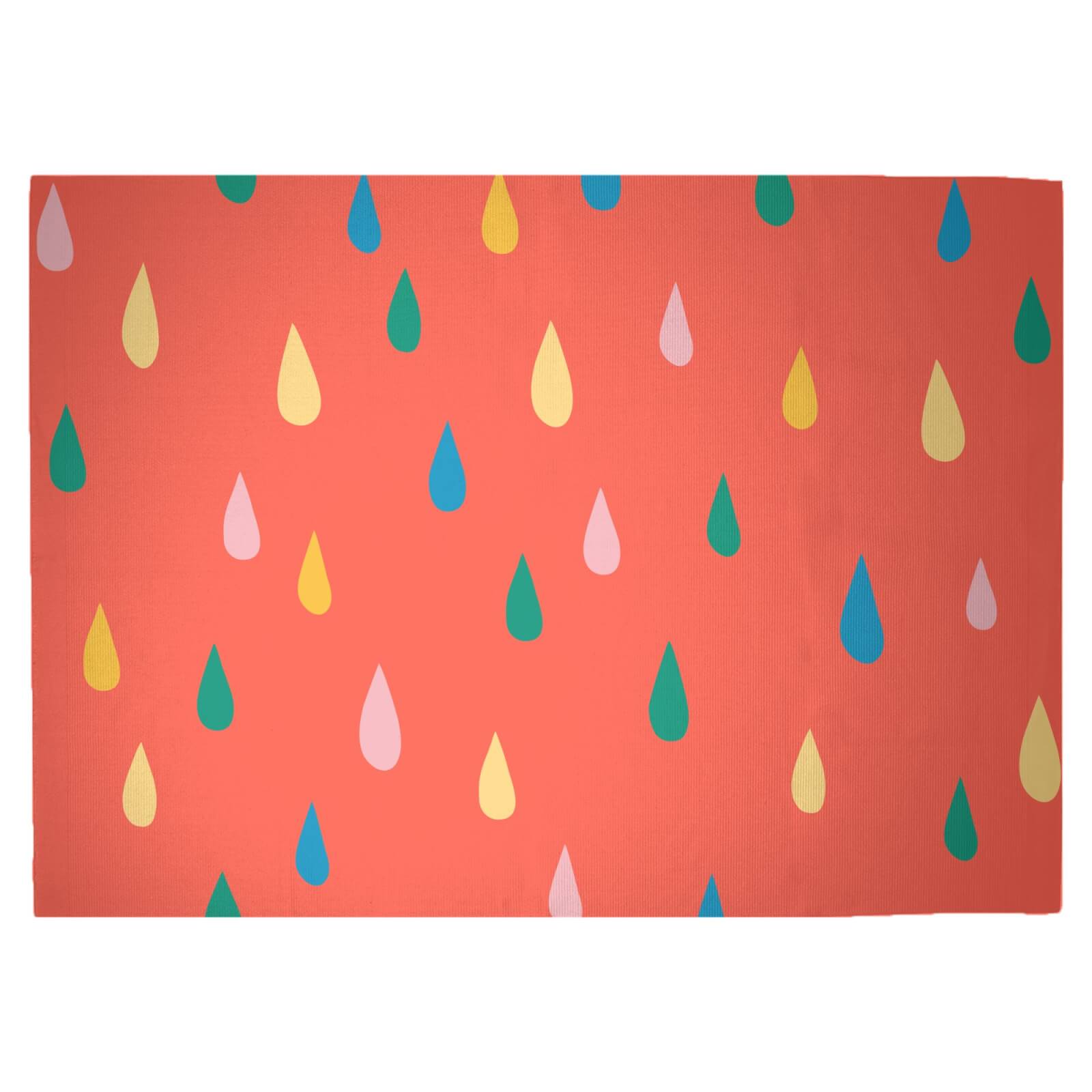 Rainbow Rain Drops Woven Rug - Large