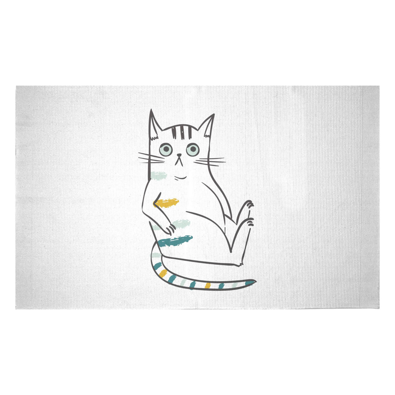 Inquisitive Cat Woven Rug - Small
