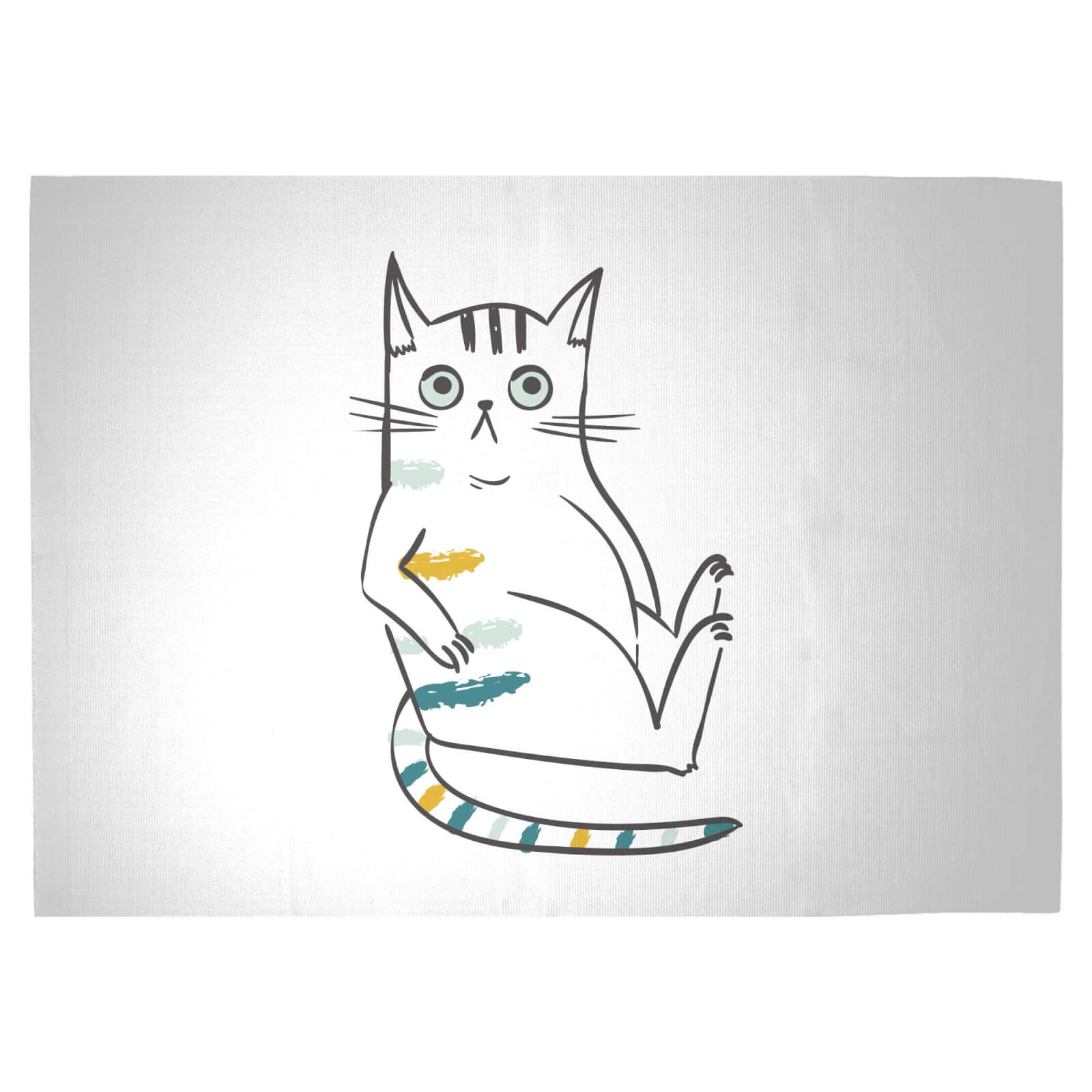 Inquisitive Cat Woven Rug - Large