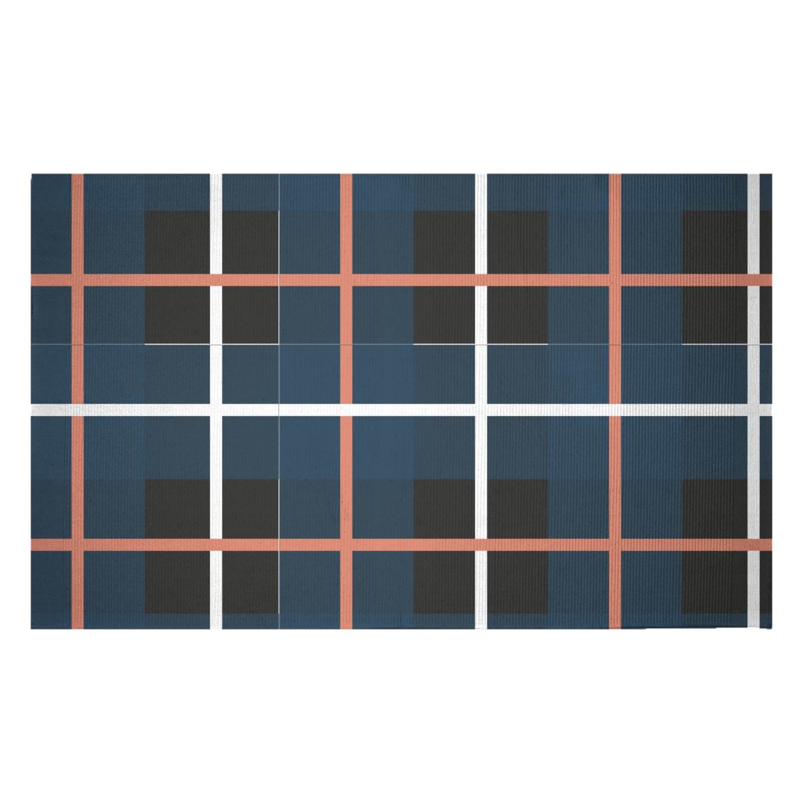 Deep Tartan Woven Rug - Small