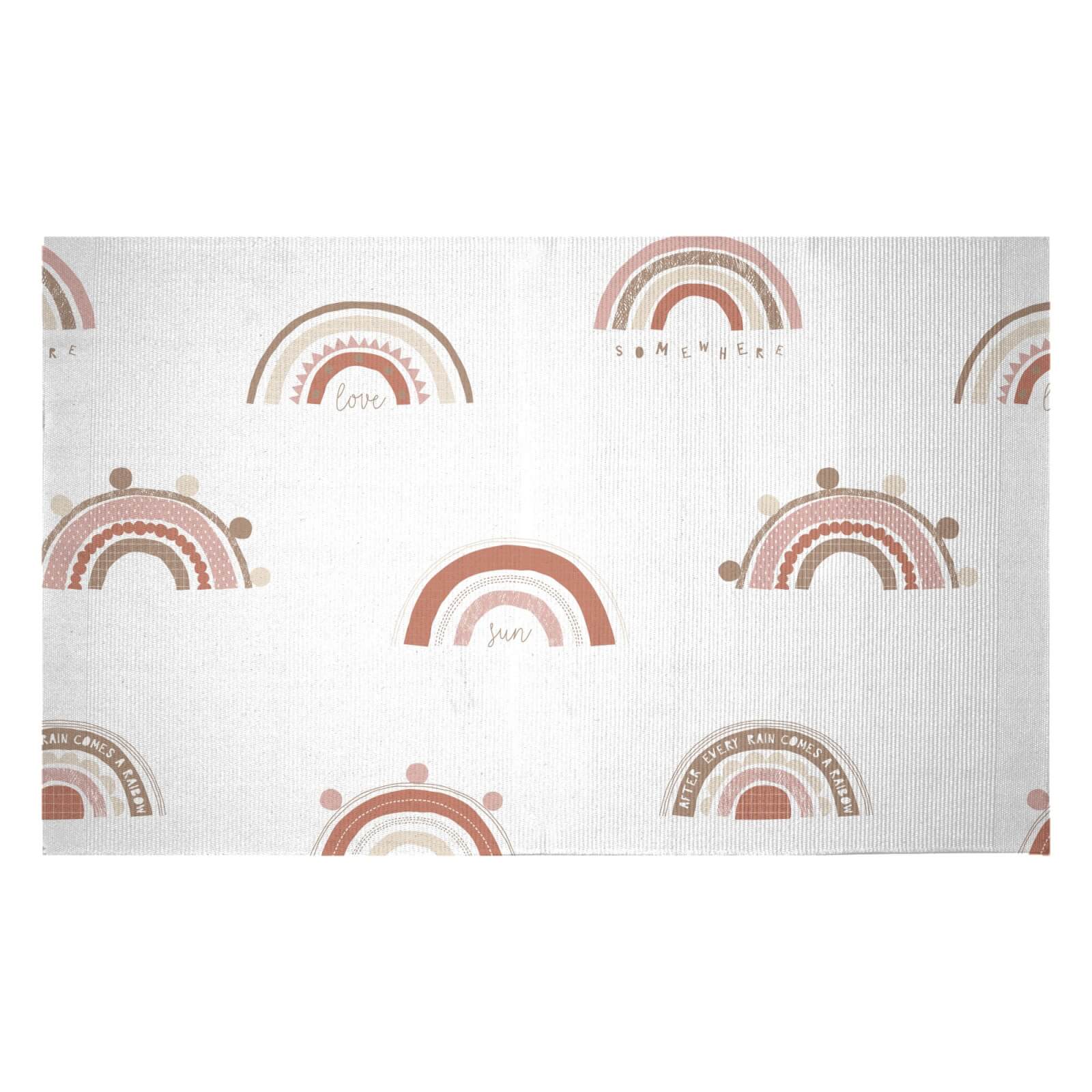 Neutral Rainbows Woven Rug - Small
