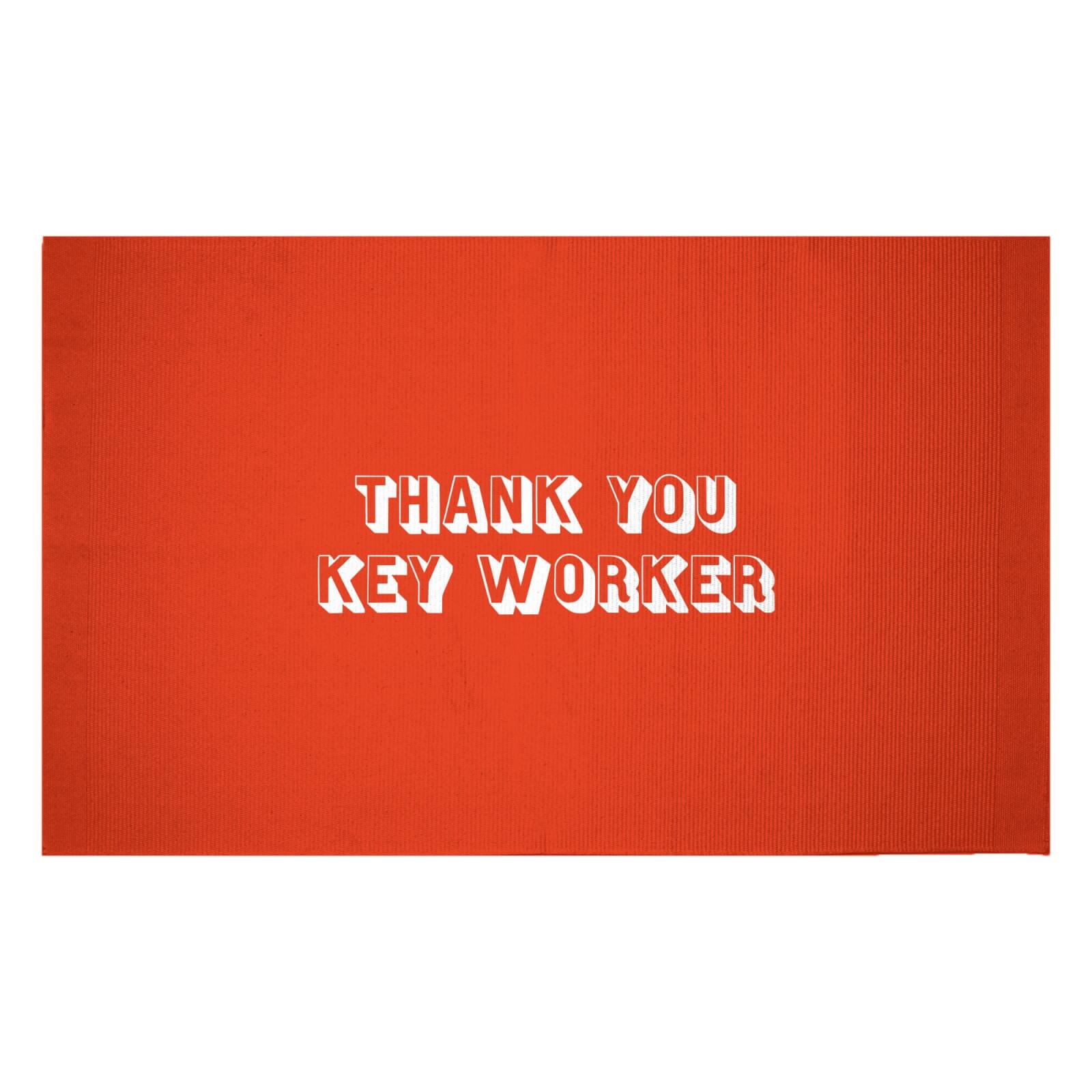Thank You Key Worker Woven Rug - Small