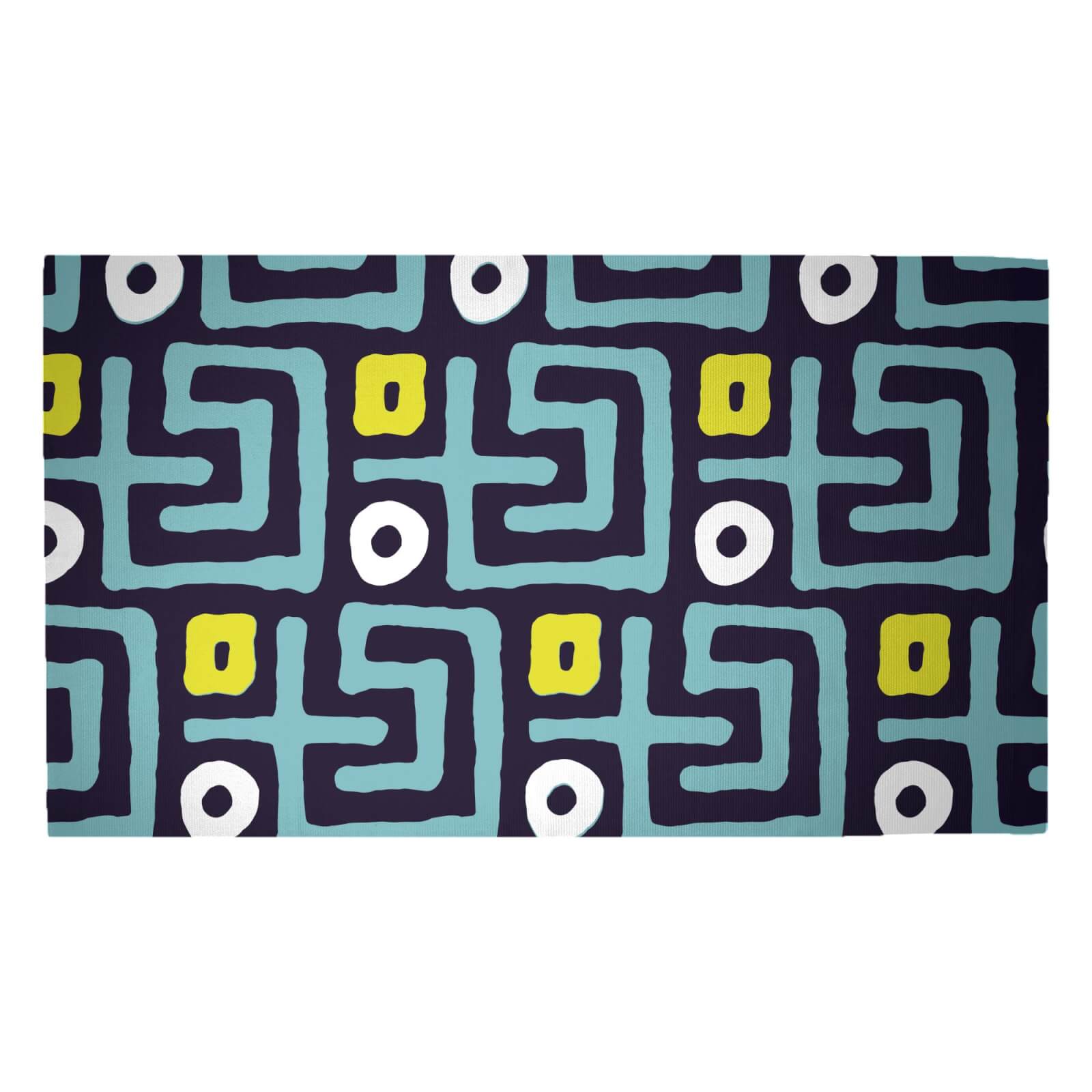 Abstract Tribal Circular Pattern Woven Rug - Medium