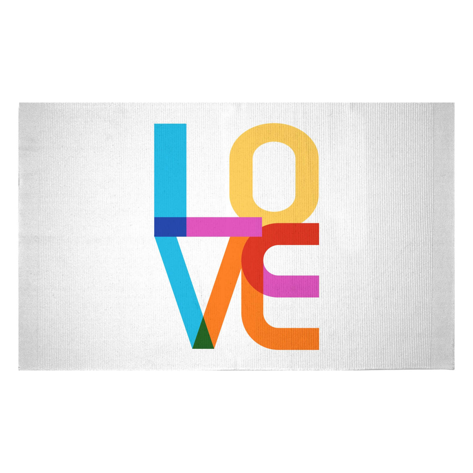 Colourful Love Woven Rug - Small